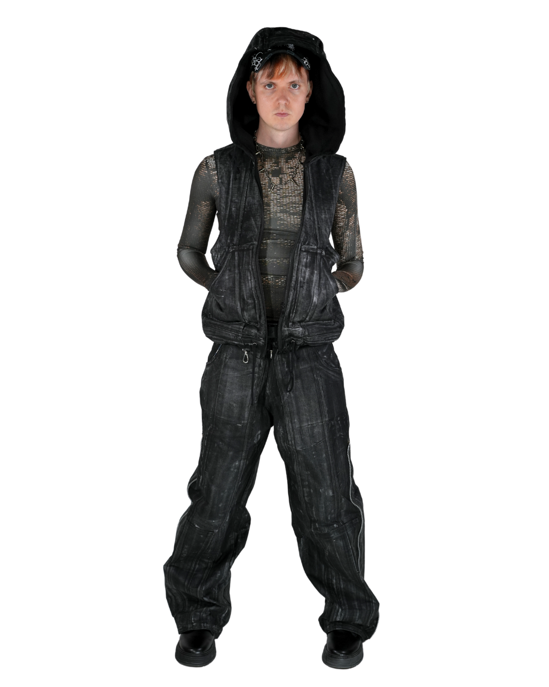 Waxed01 후드 조끼