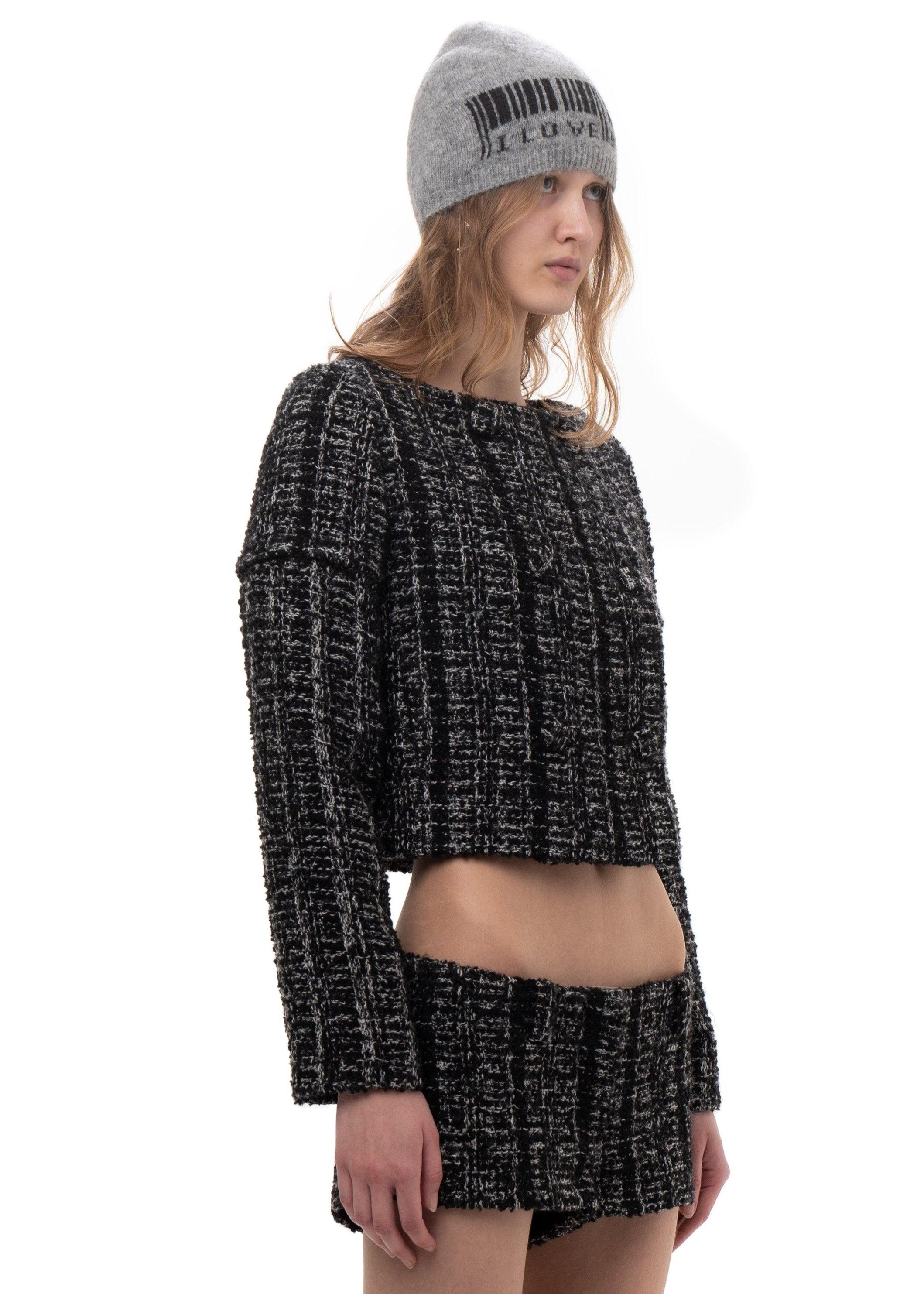 탈부착 가능한 슬리브 수트 재킷 트위드