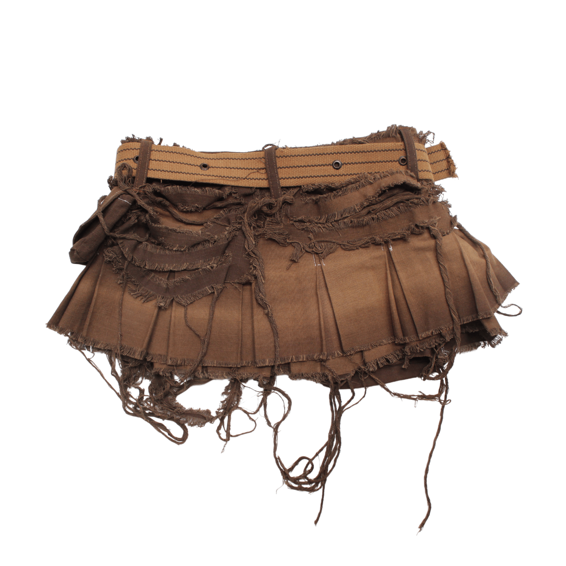 Utility-Rock aus plissiertem, sonnenverblasstem Segeltuch im Hyper-Distressed-Look