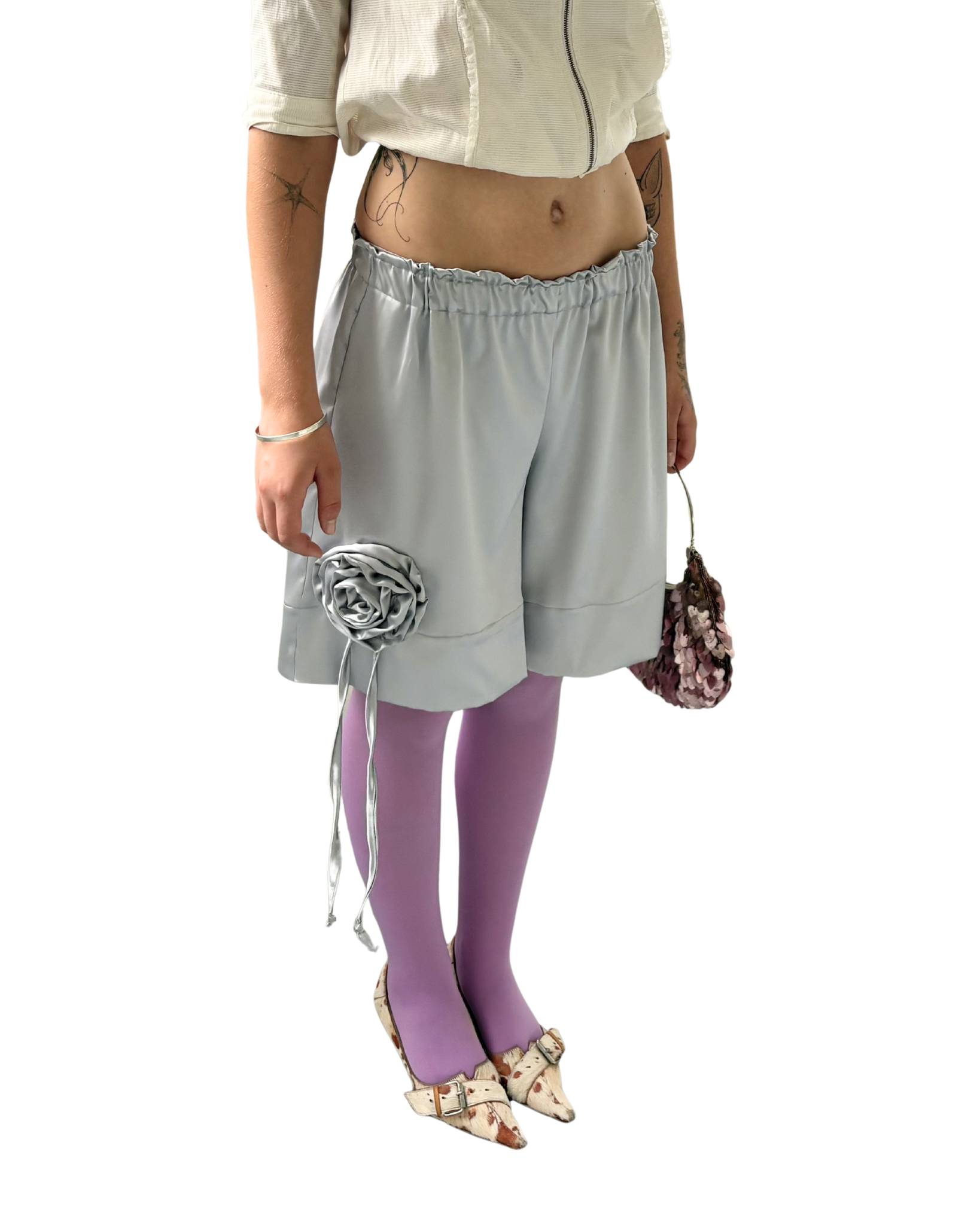 Rosette Satin Shorts