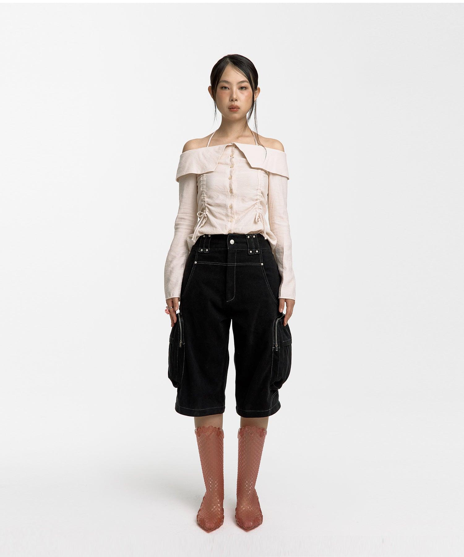 Detachable Cargo Pants in Cream