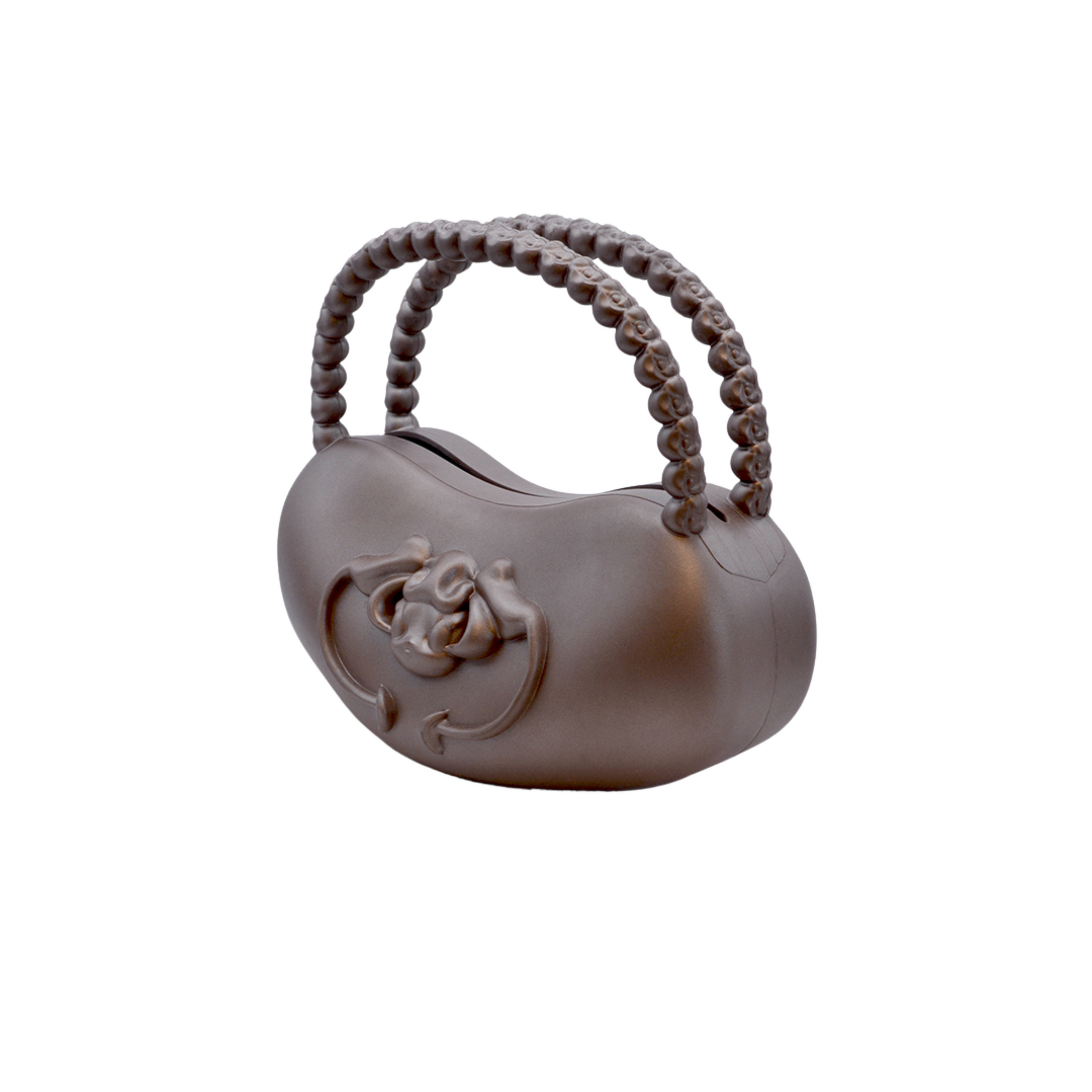 Metallic Brown Charm Handle Bag