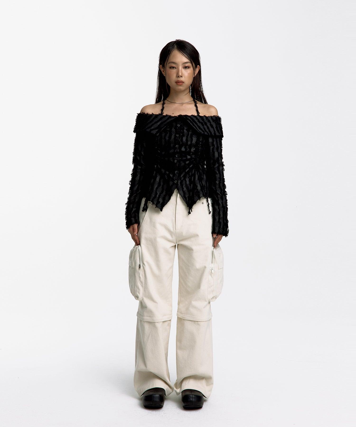Detachable Cargo Pants in Cream