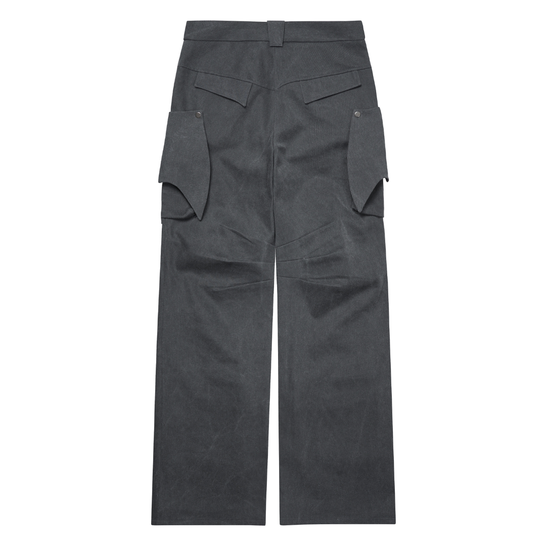 Demonic Wings Cargo Pants in Charcoal Grey