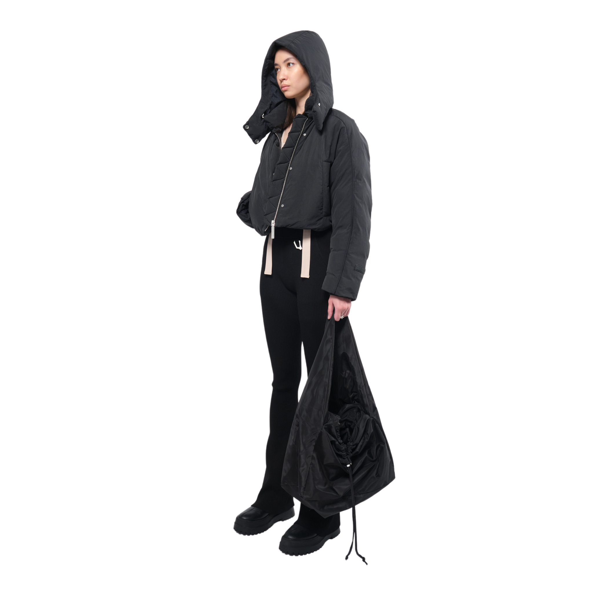 Re:Down Crop Puffer Jacket Black