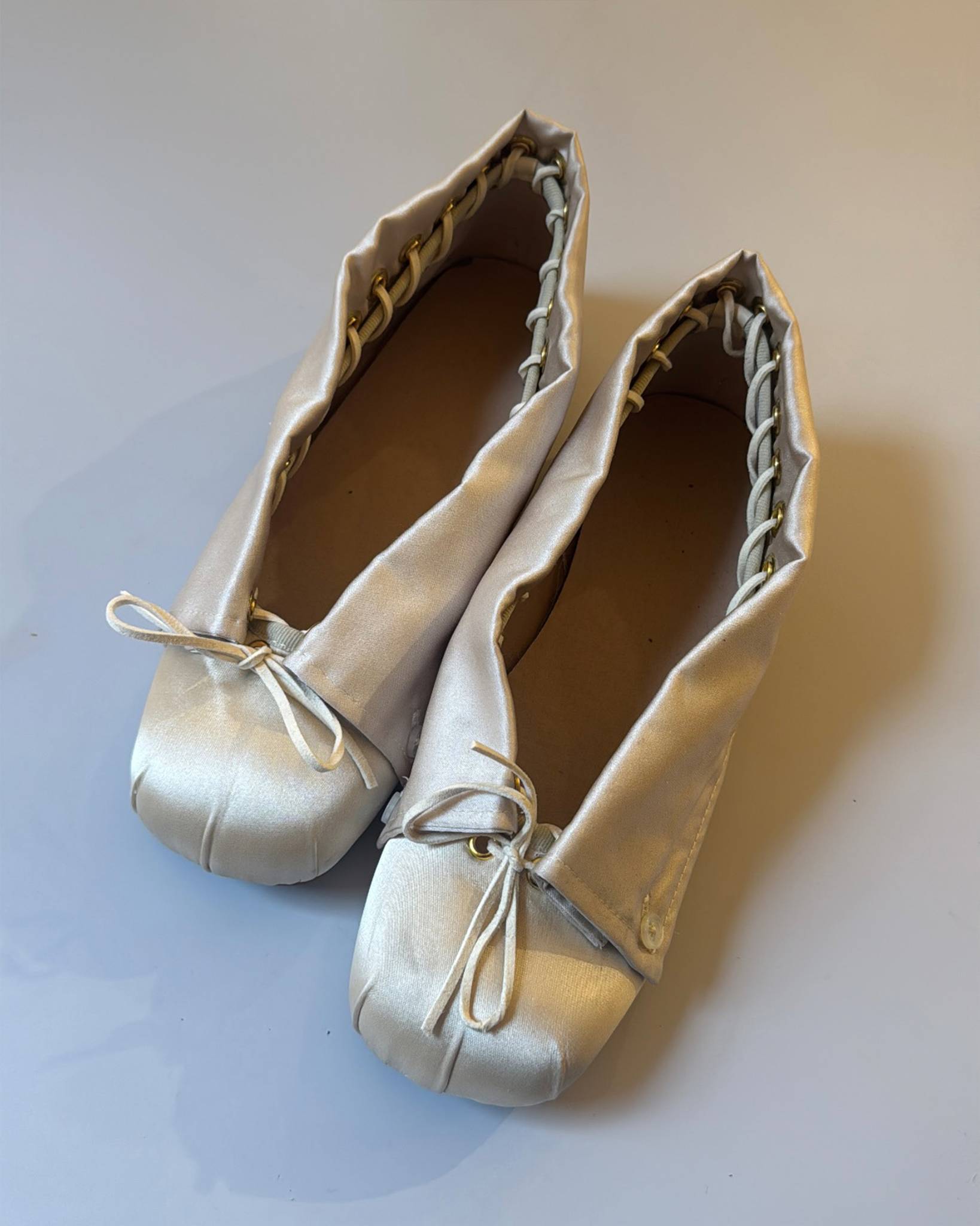 The Camille Ballerina Flat in Powder Gray