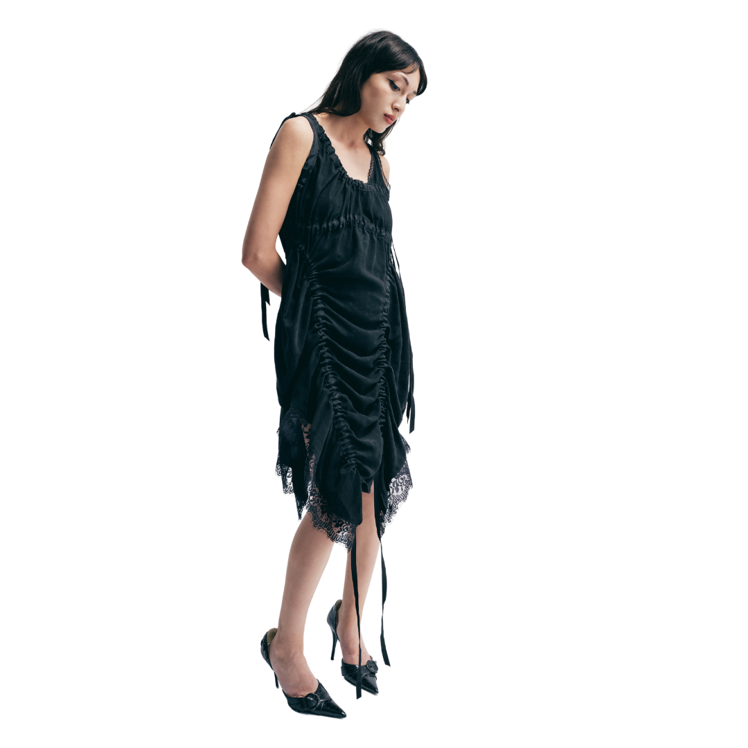 Asymmetric Gathered Dress