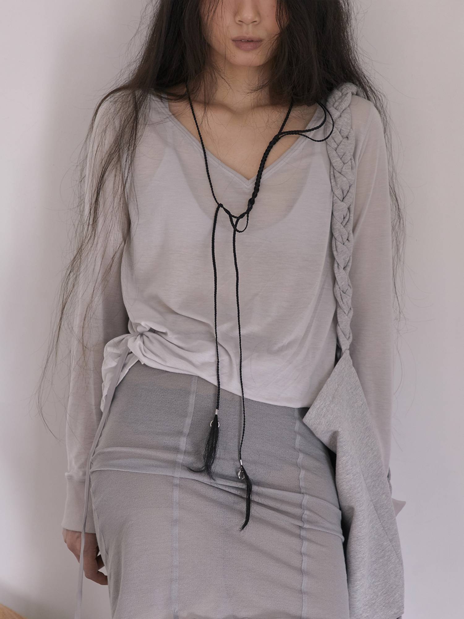 Hairy Scarf Tangled 002 Black