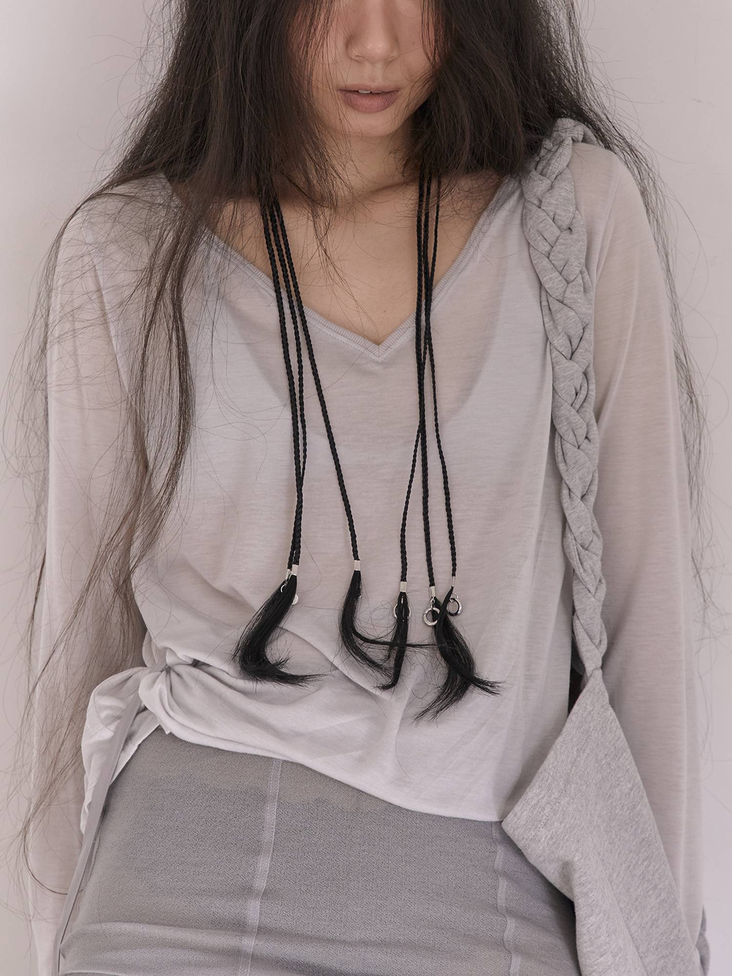 Hairy Scarf Tangled 002 Black