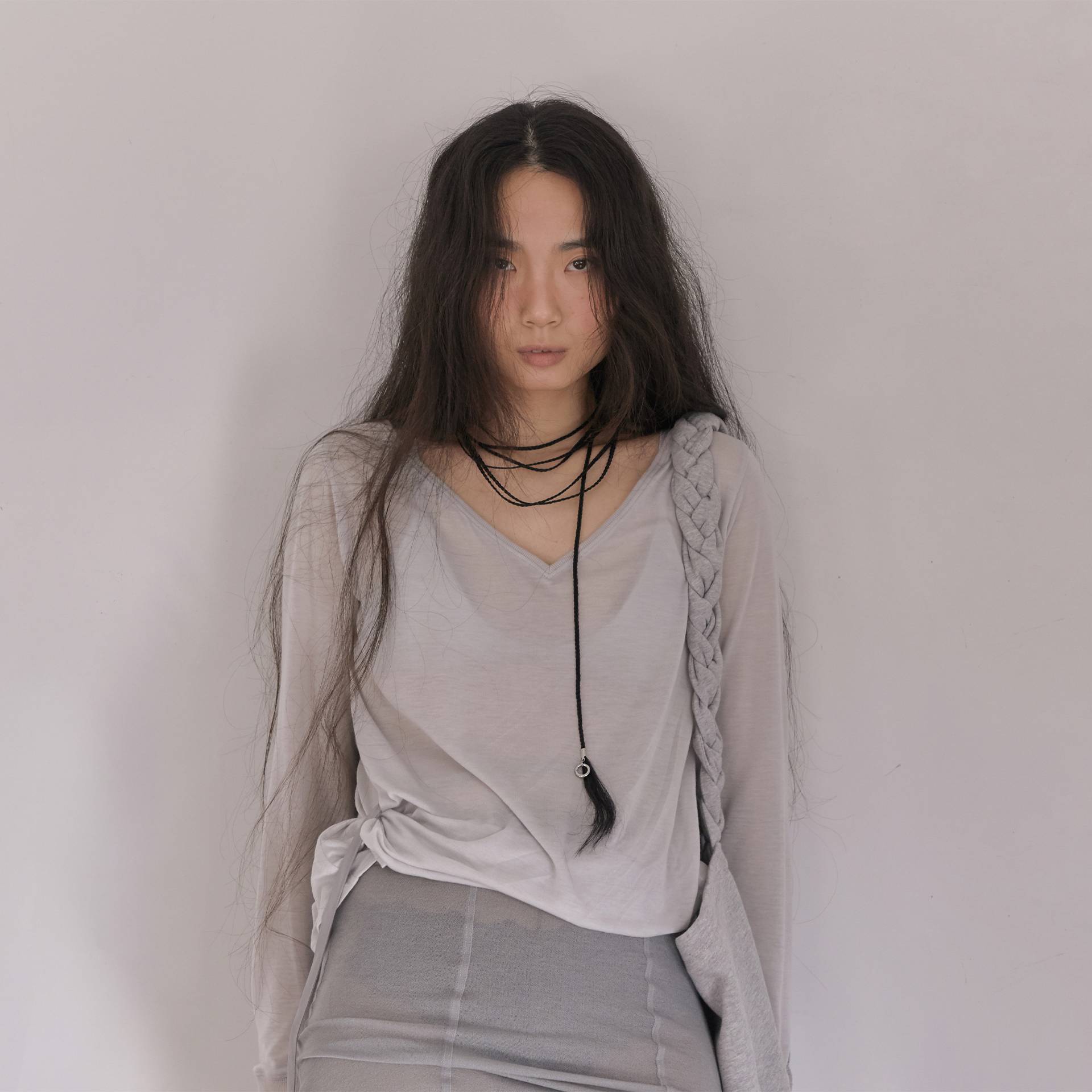 Hairy Scarf Tangled 002 Black