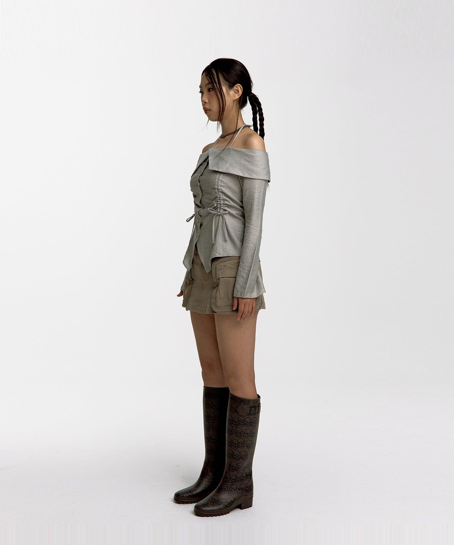 Fluffy Cargo Mini Skirt