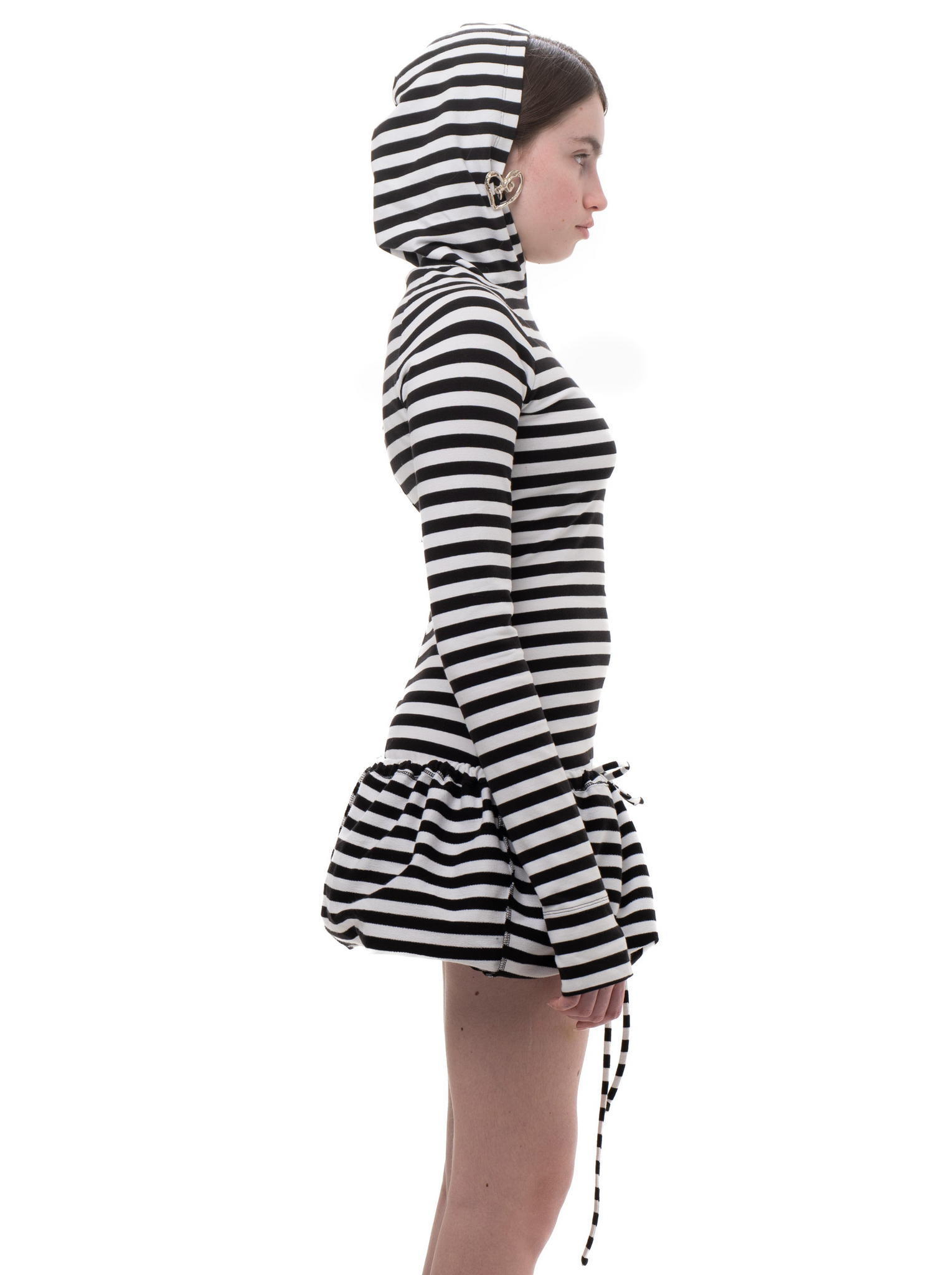 Hooded Striped Longsleeve Dress