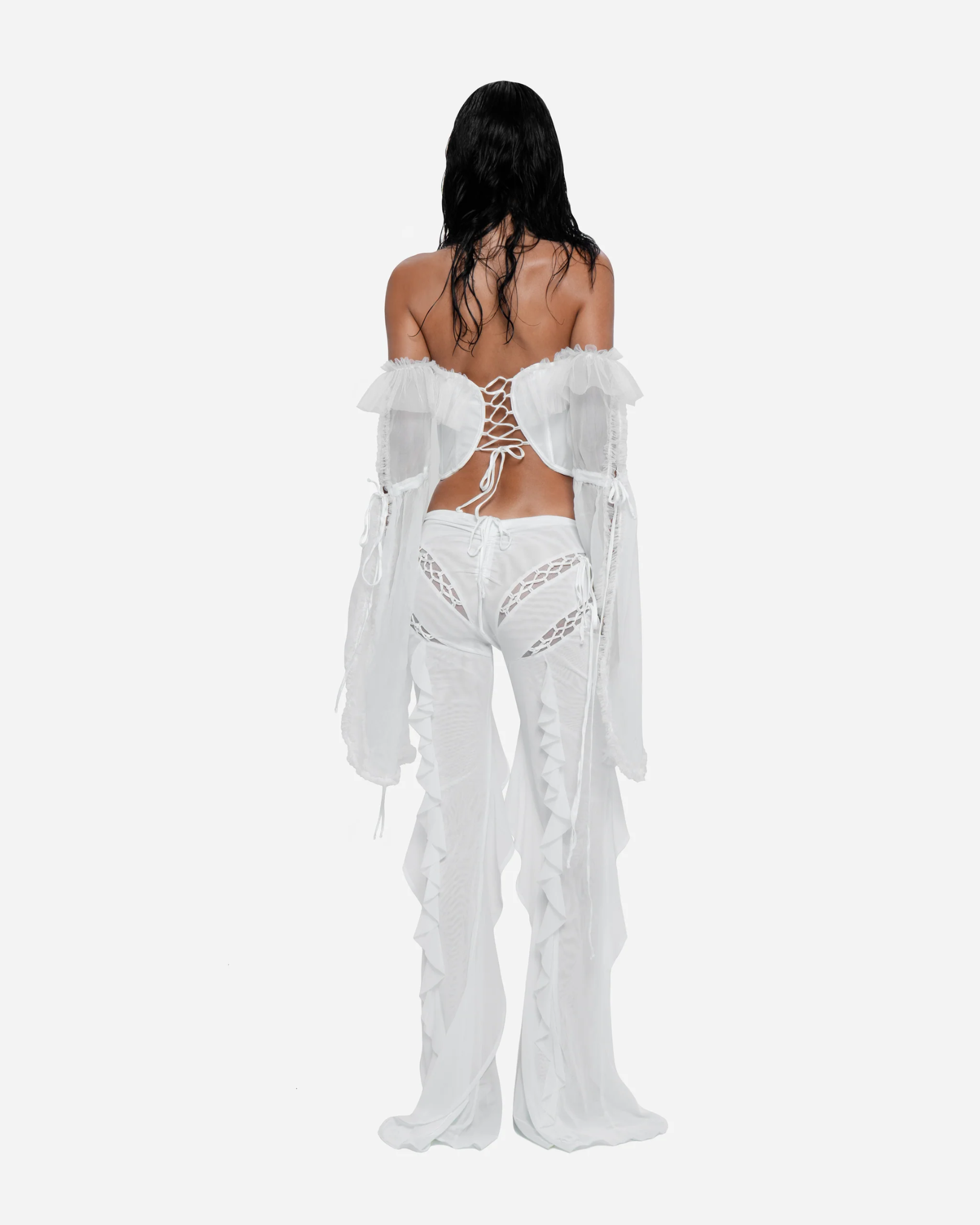 Meta Angel Pants in White