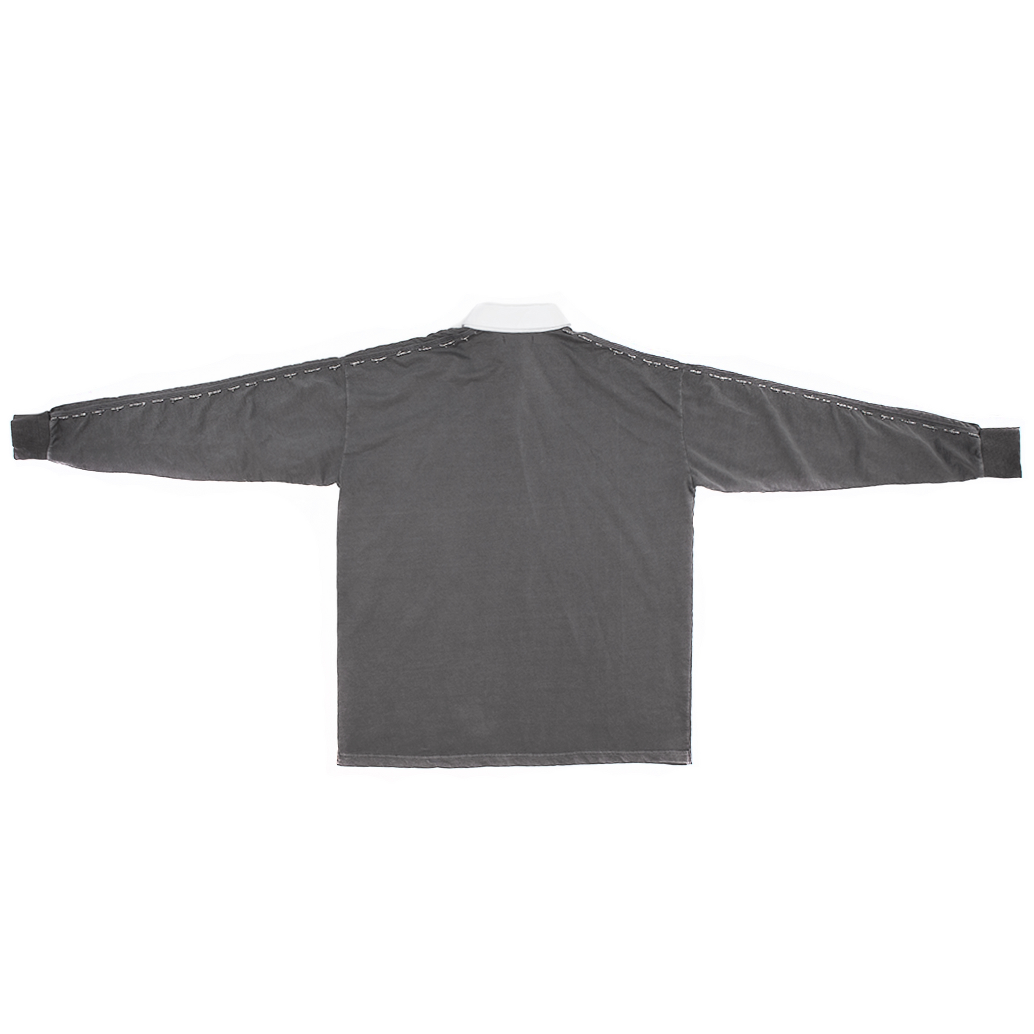 Beaded Track Collar Shirt in Pigment Light Grey