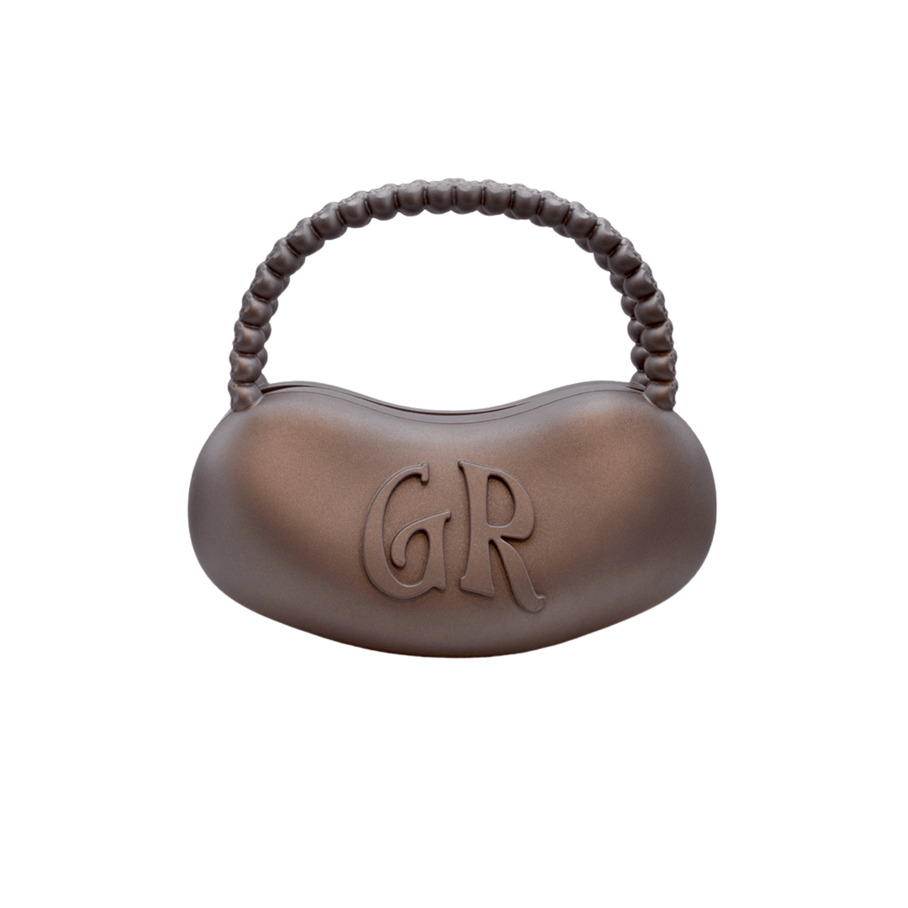 Metallic Brown Charm Handle Bag