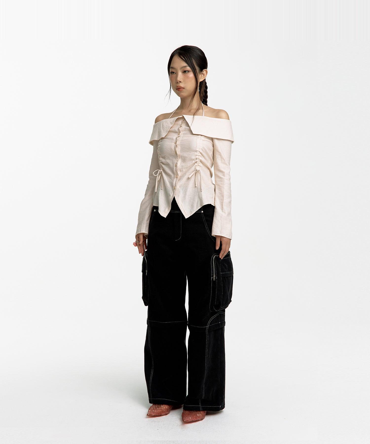 Detachable Cargo Pants in Cream