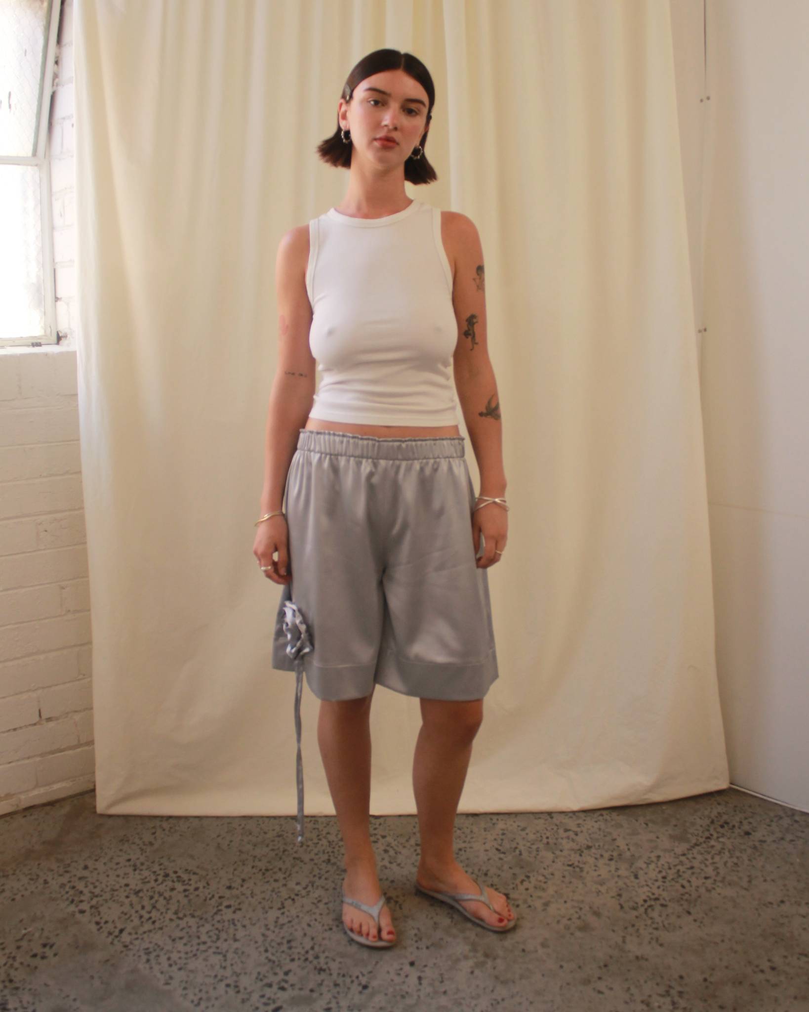 Rosette Satin Shorts