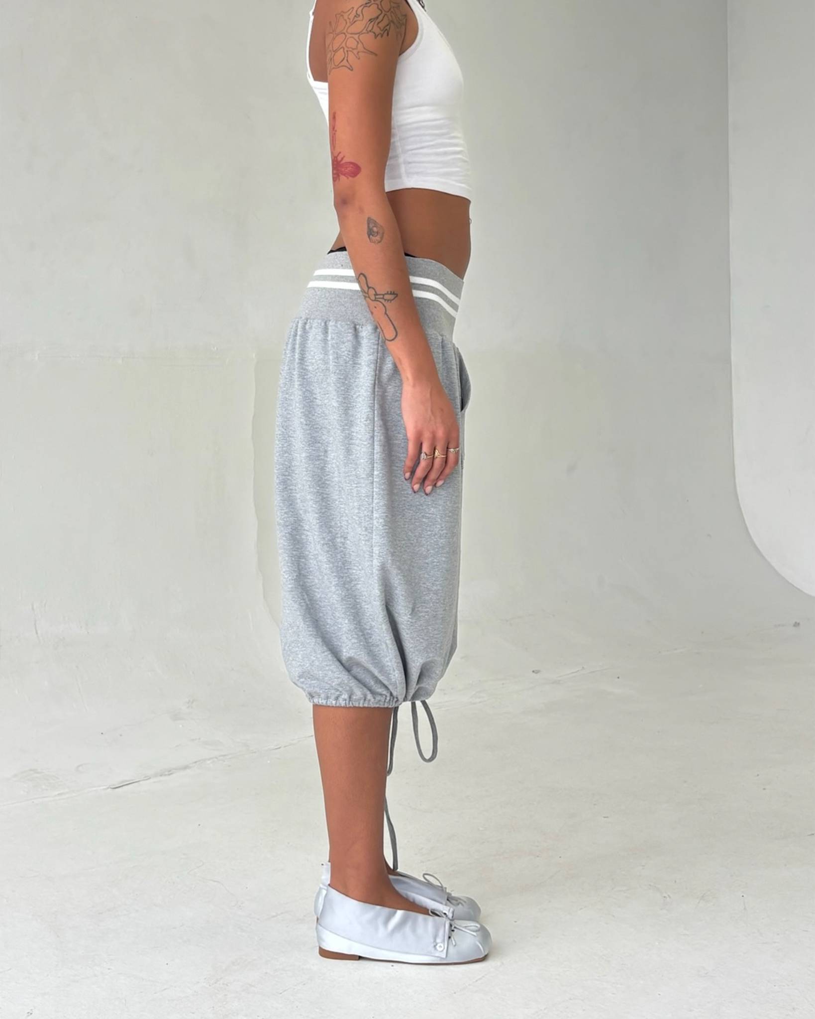 The Camille Ballerina Flat in Powder Gray