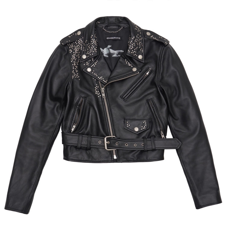 Studded Biker Leather Jacket