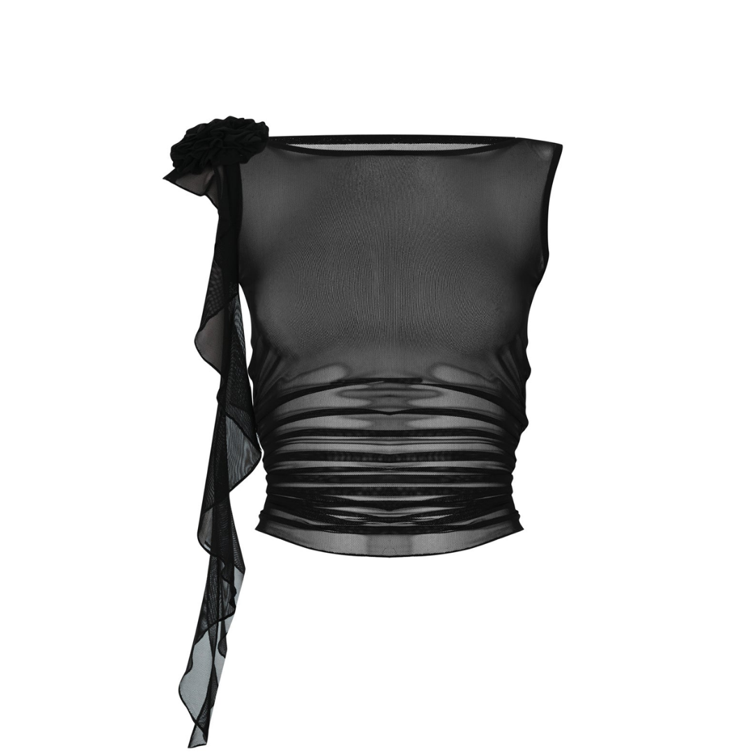 애프터 파티 메시 탑 (블랙)