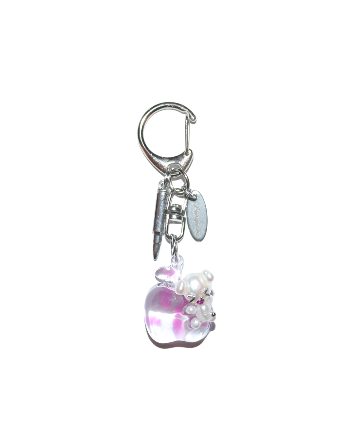 Dotted Apple Charm Keychain