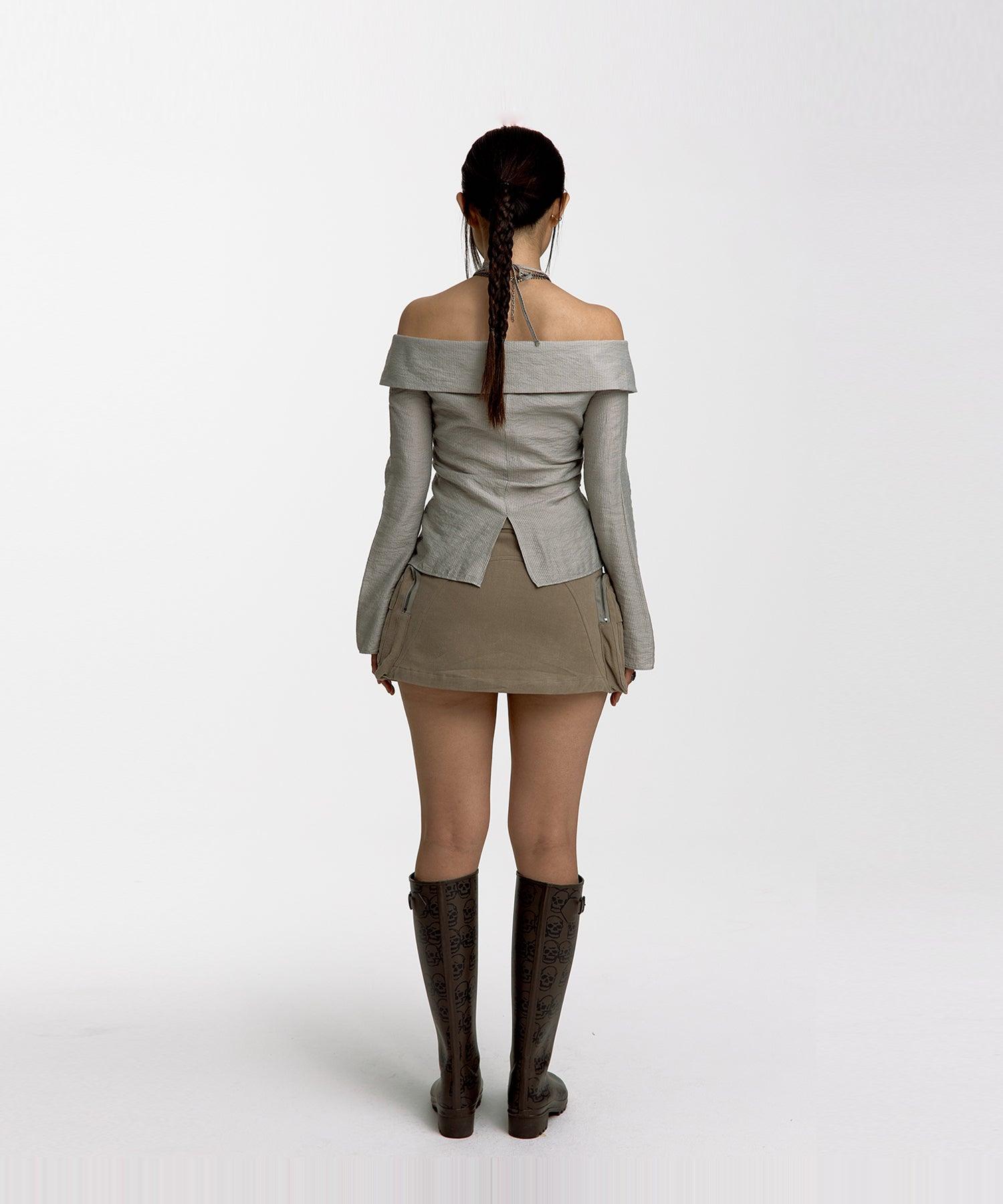 Fluffy Cargo Mini Skirt