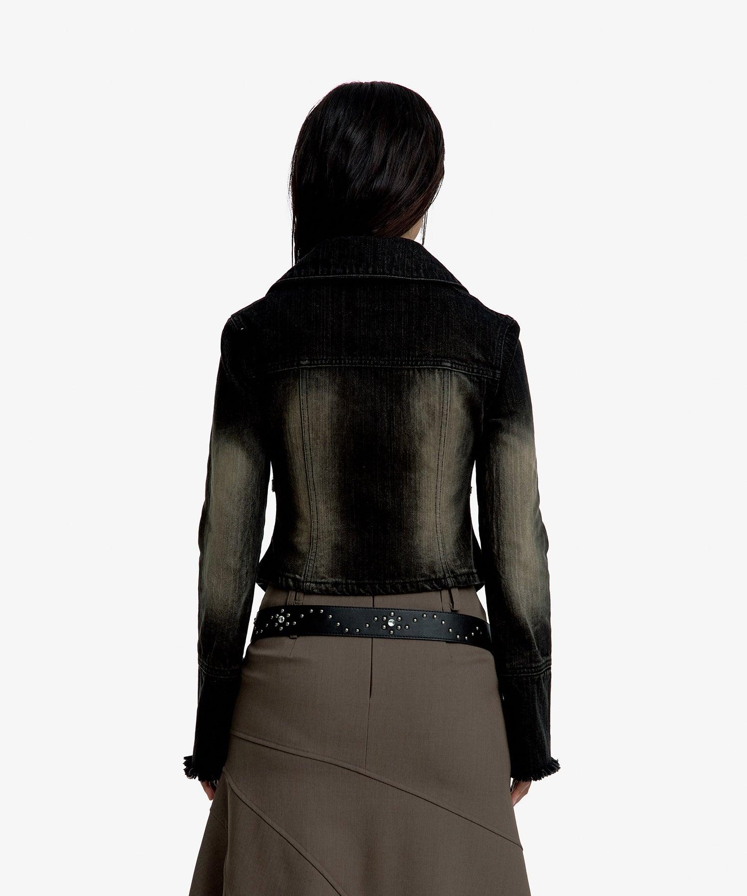 데님 스퀘어넥 트러커 재킷