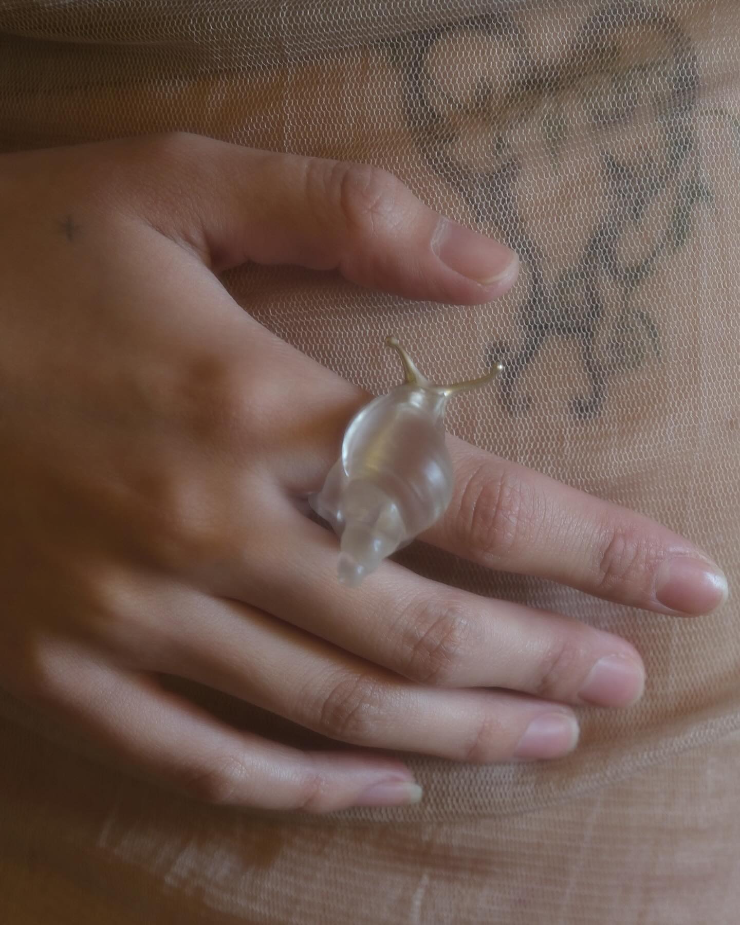 Silver Spine Sea Snail Ring