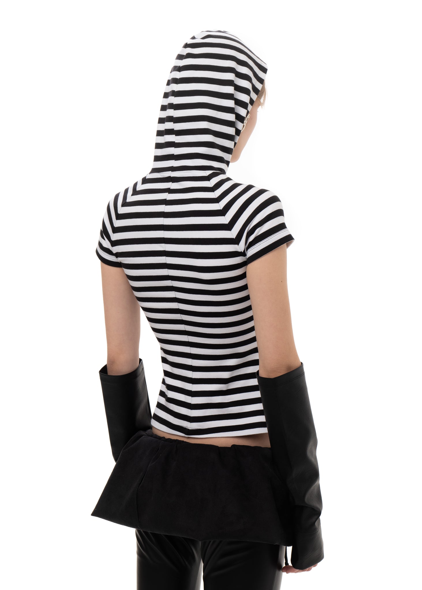 Hood Printed Striped Tee