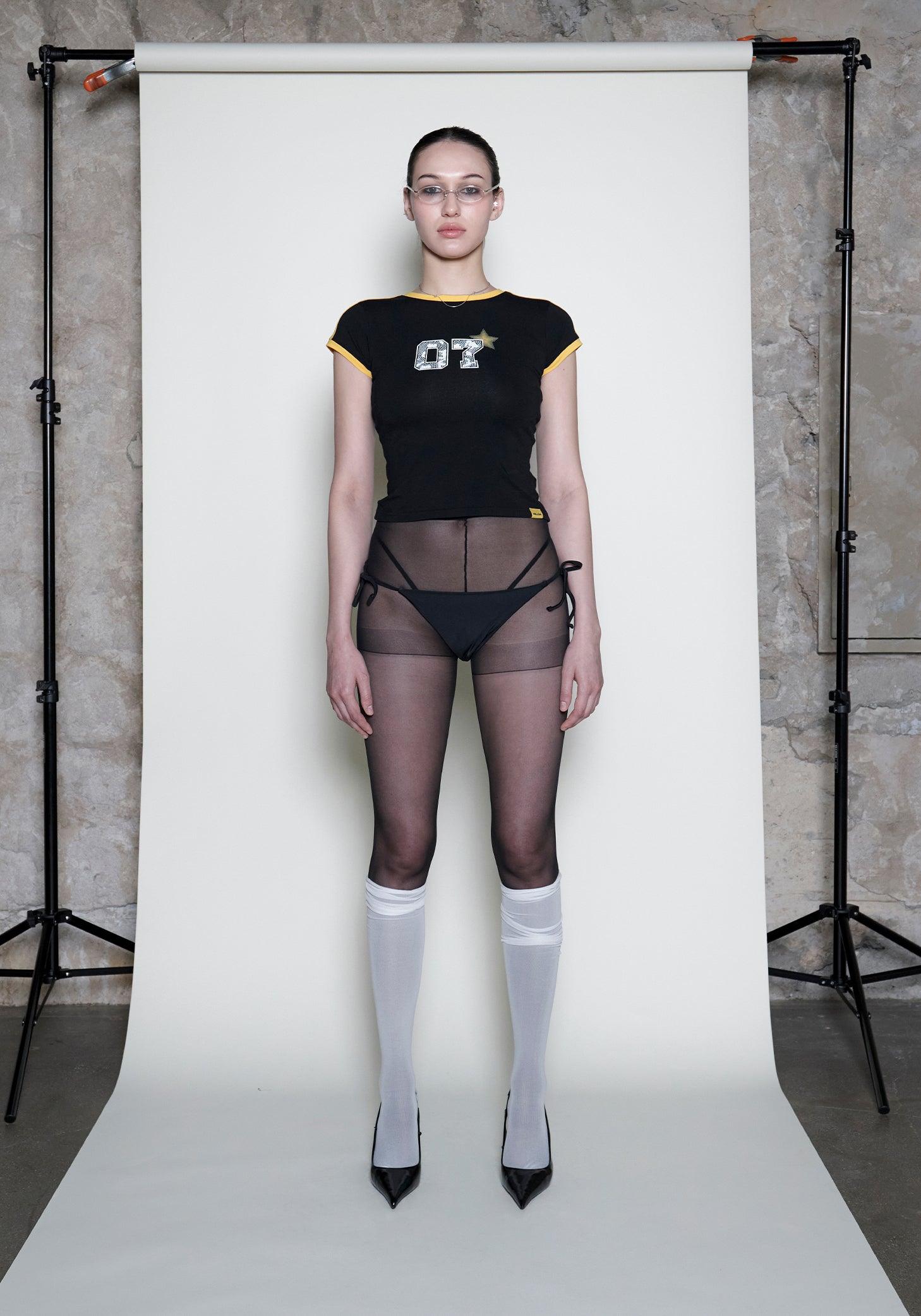 블랙 07 스타 슬림 티셔츠