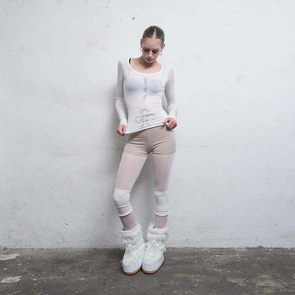 トップス HILLDA Cross Hotfix Long Sleeve White Hillda – ap0cene