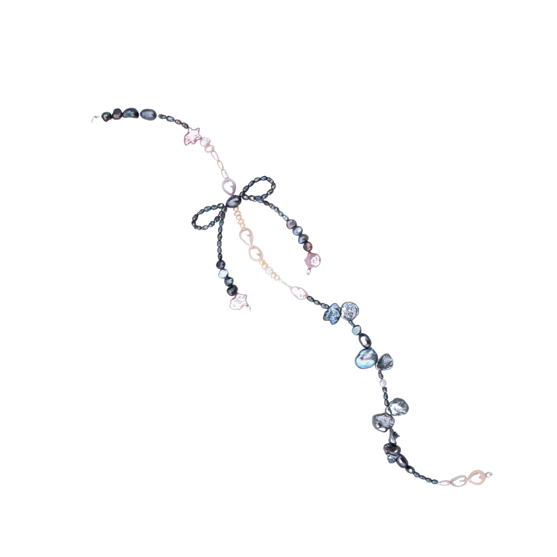 Pearly Rows with Bows in Black