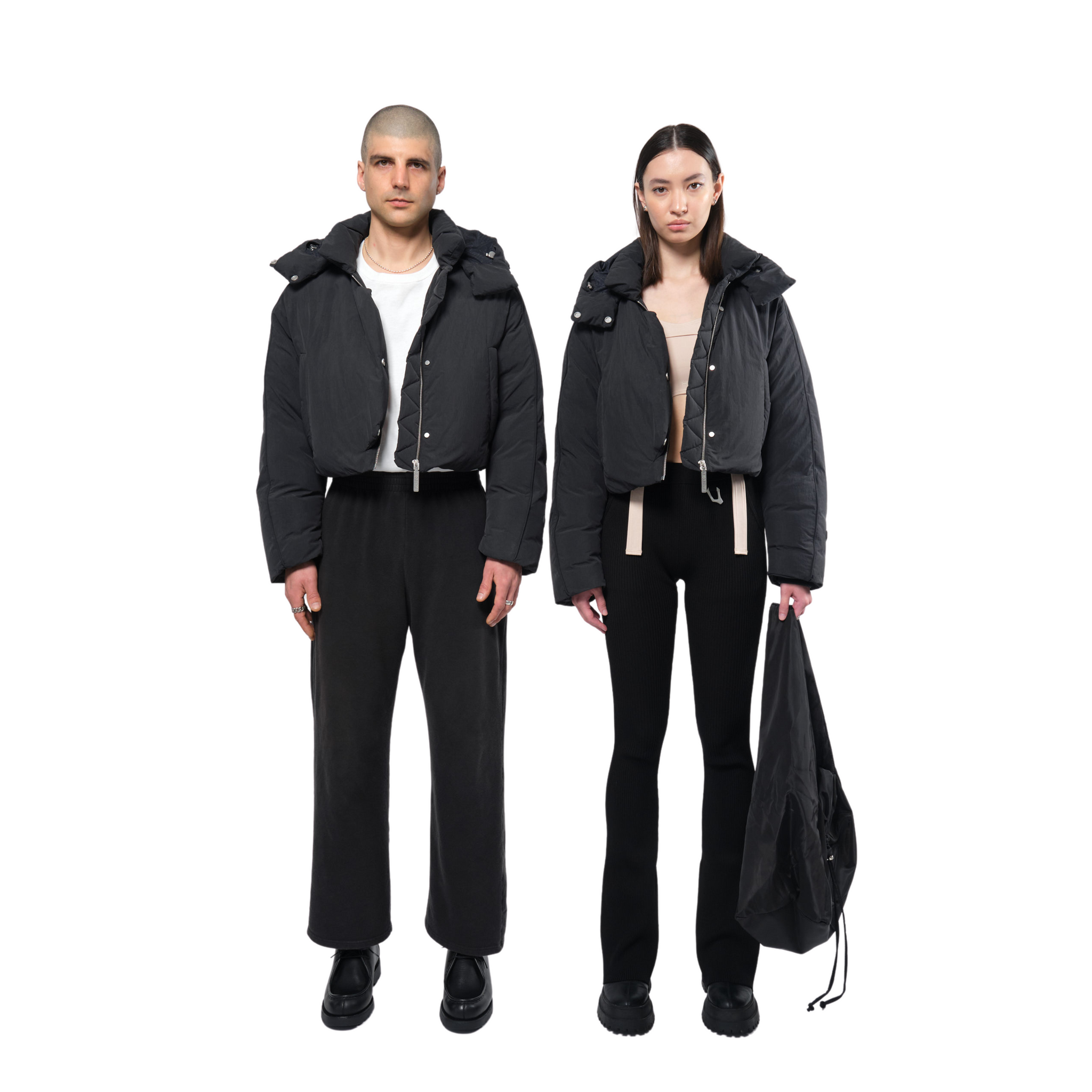 Re:Down Crop Puffer Jacket Black