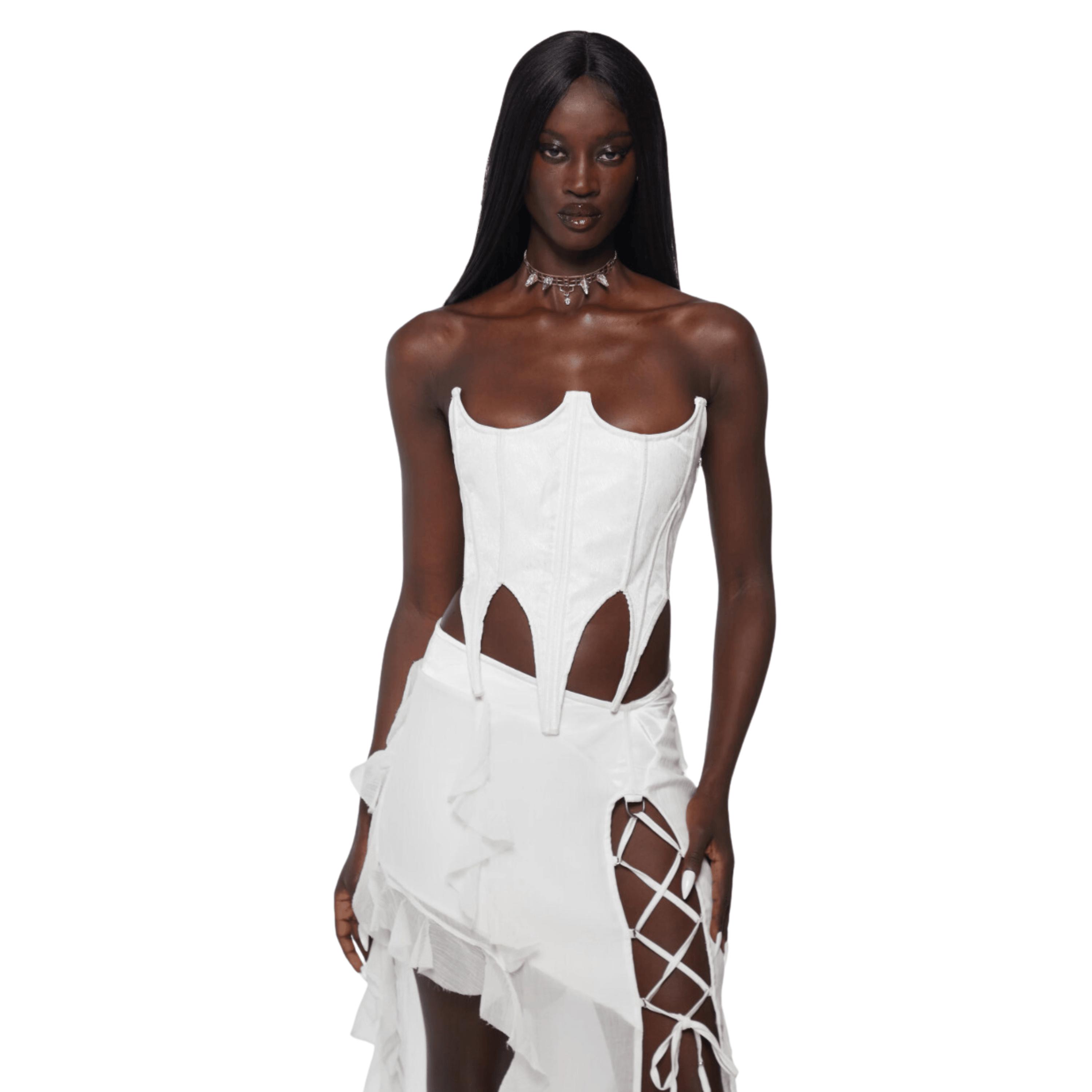 Dagger Corset in White