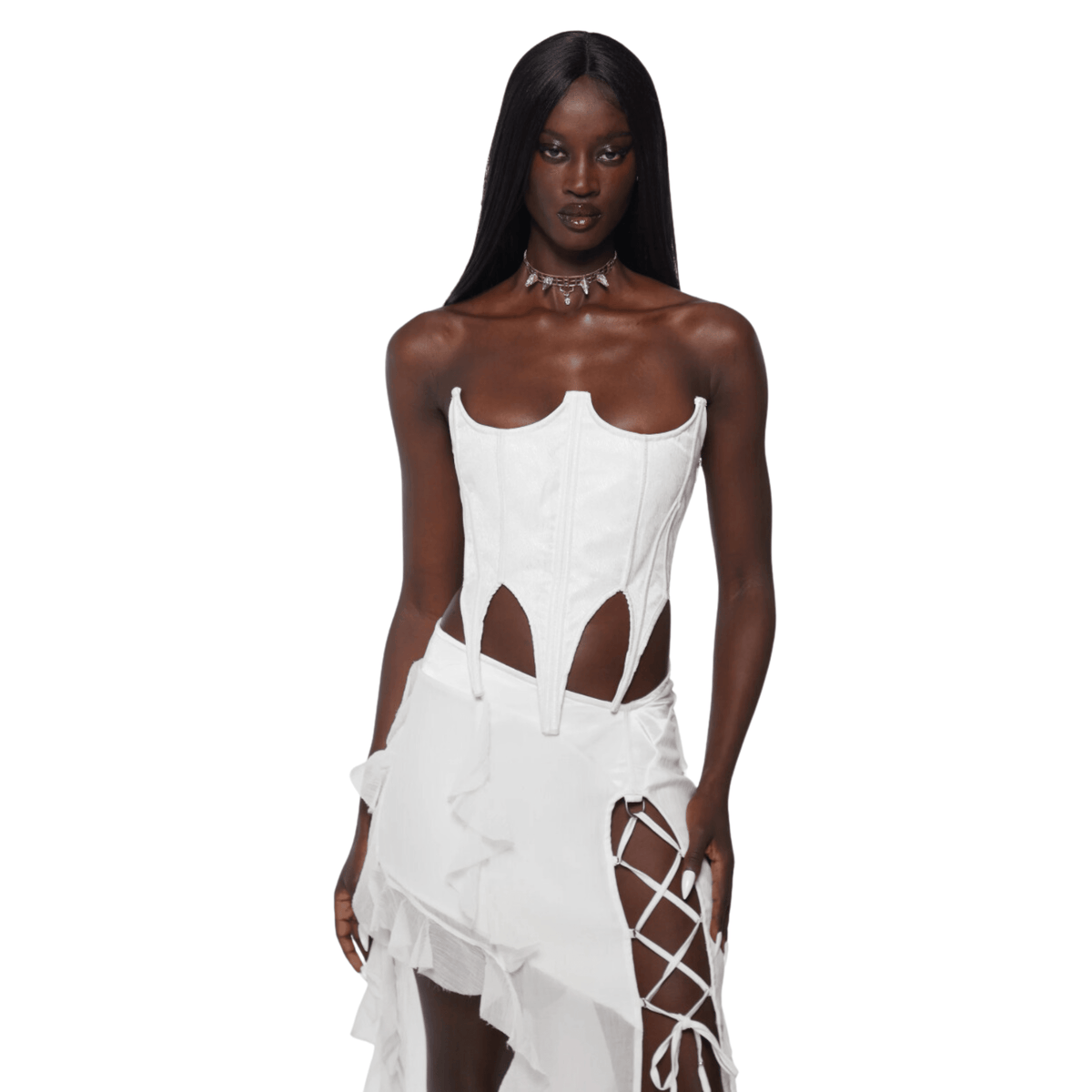 Dagger Corset in White