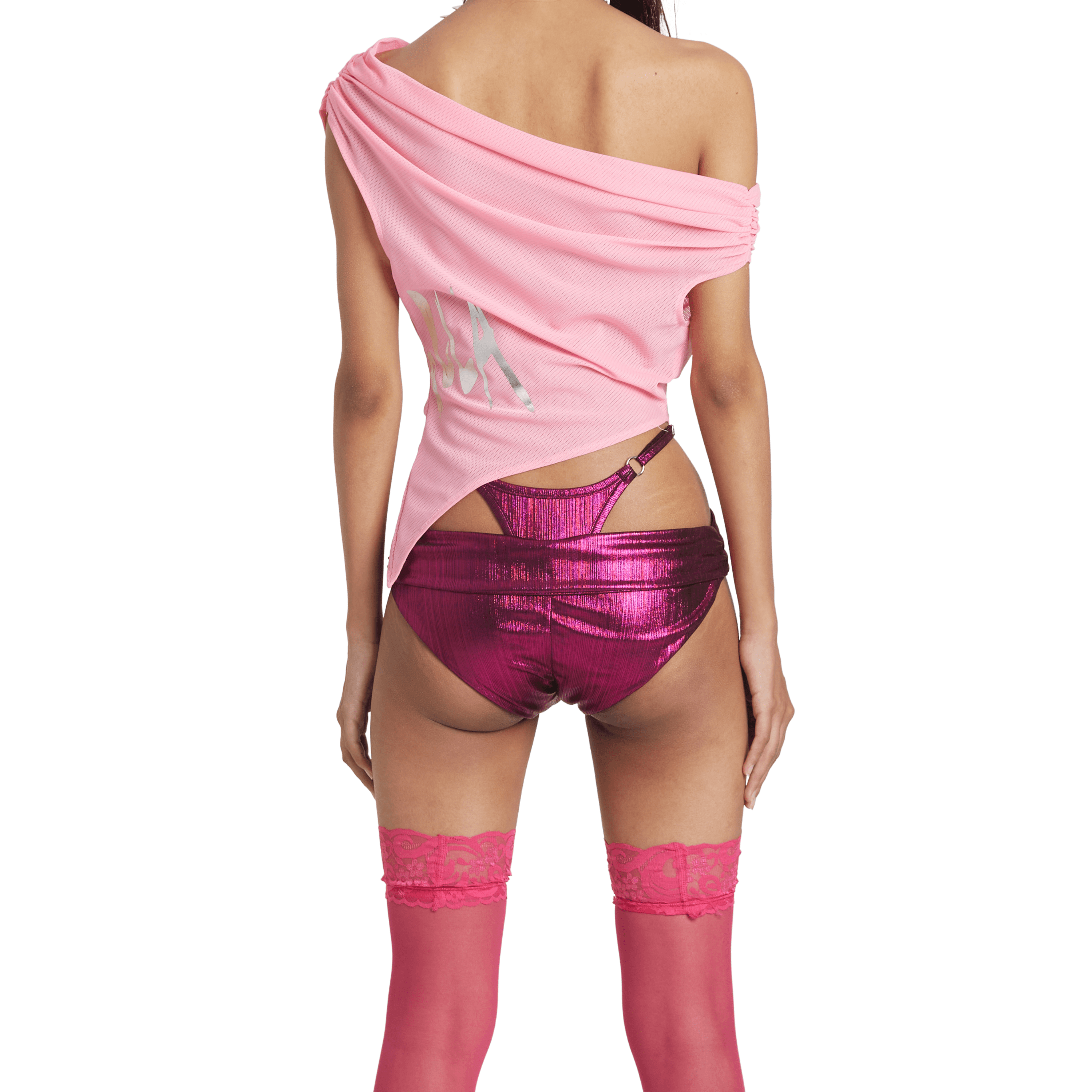 고양이의 반짝이는 비키니 바텀