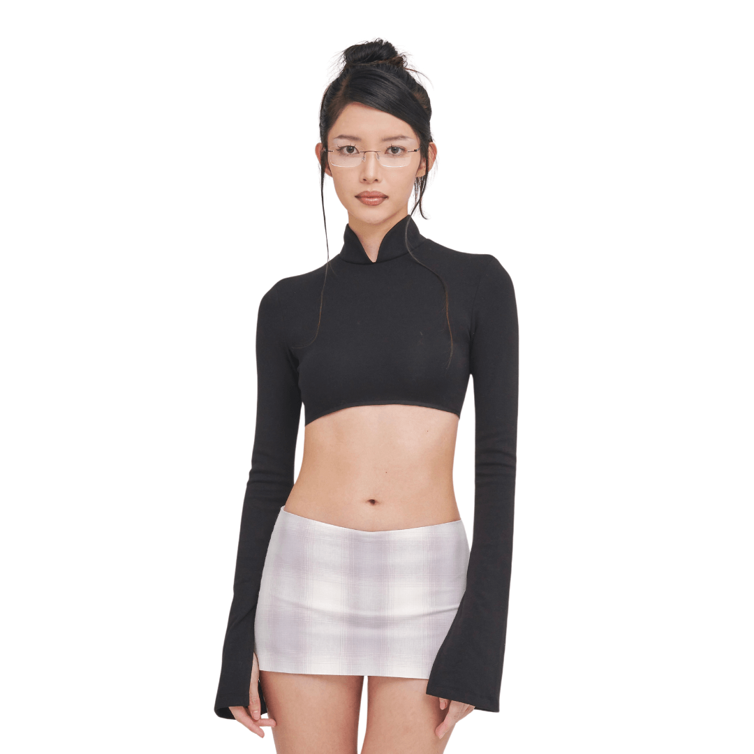 Moxie Cropped Qipao in Green