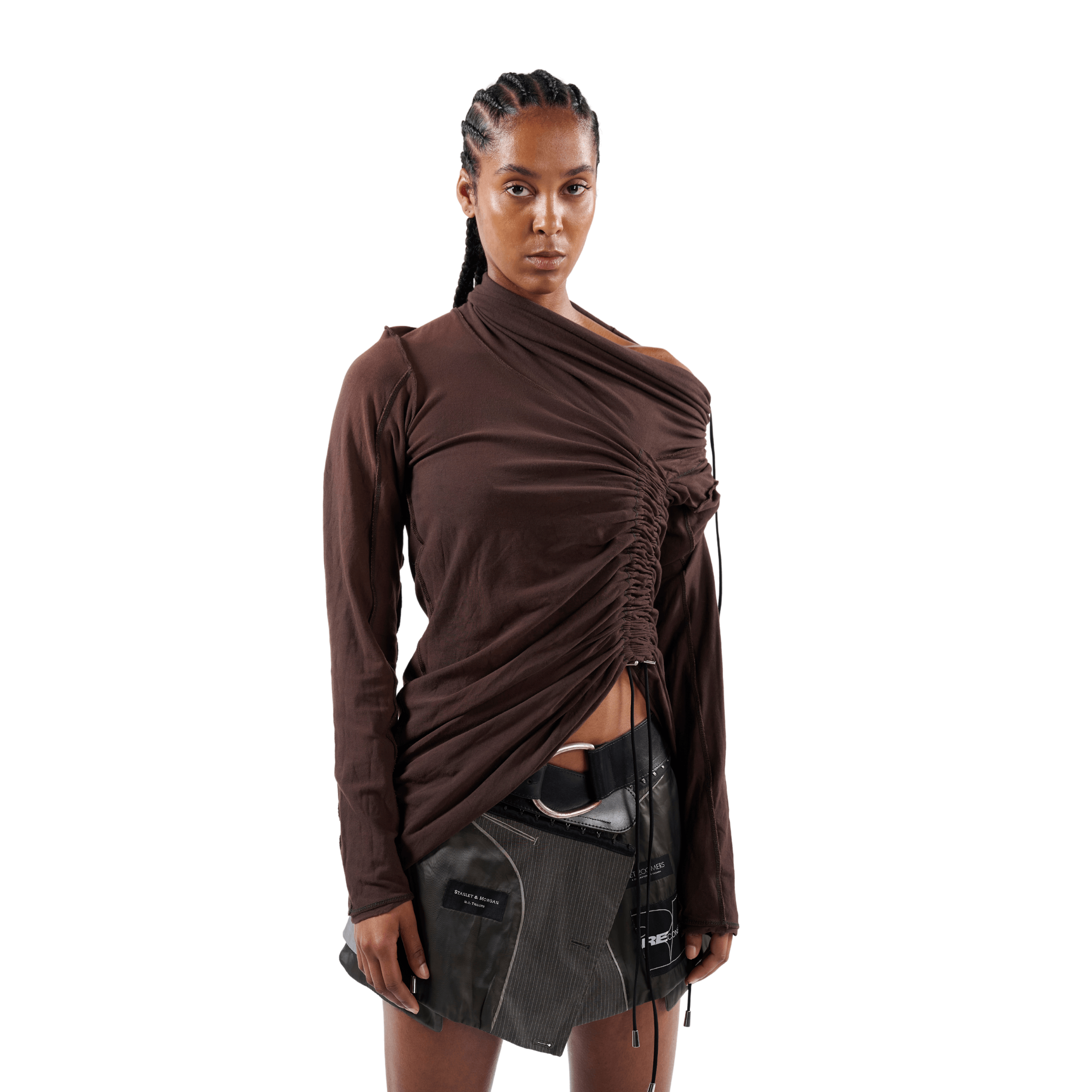 드레이프드 롱슬리브 탑