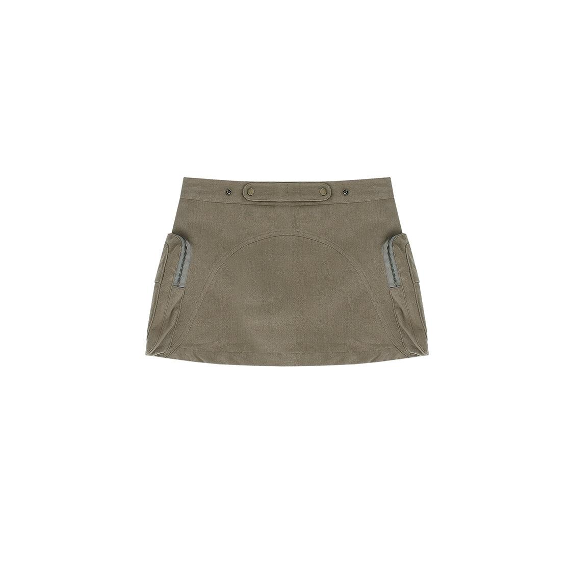 Fluffy Cargo Mini Skirt in Cream