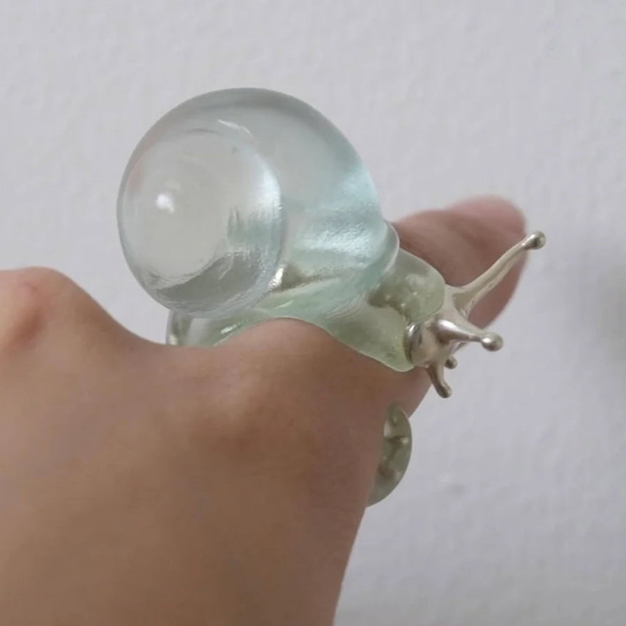 Blue Round Snail Ring