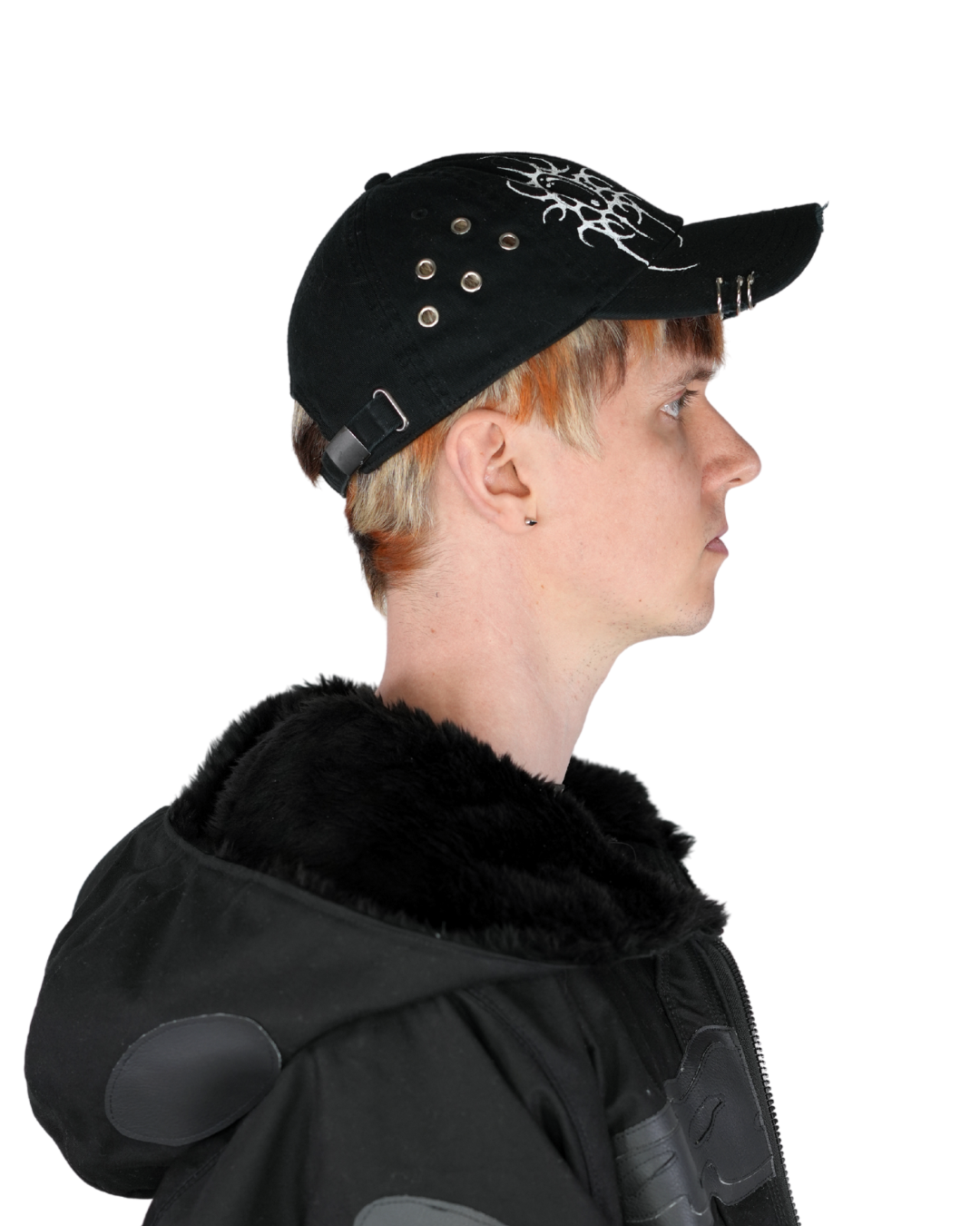 1 of 1 Cap in Black with Piercing