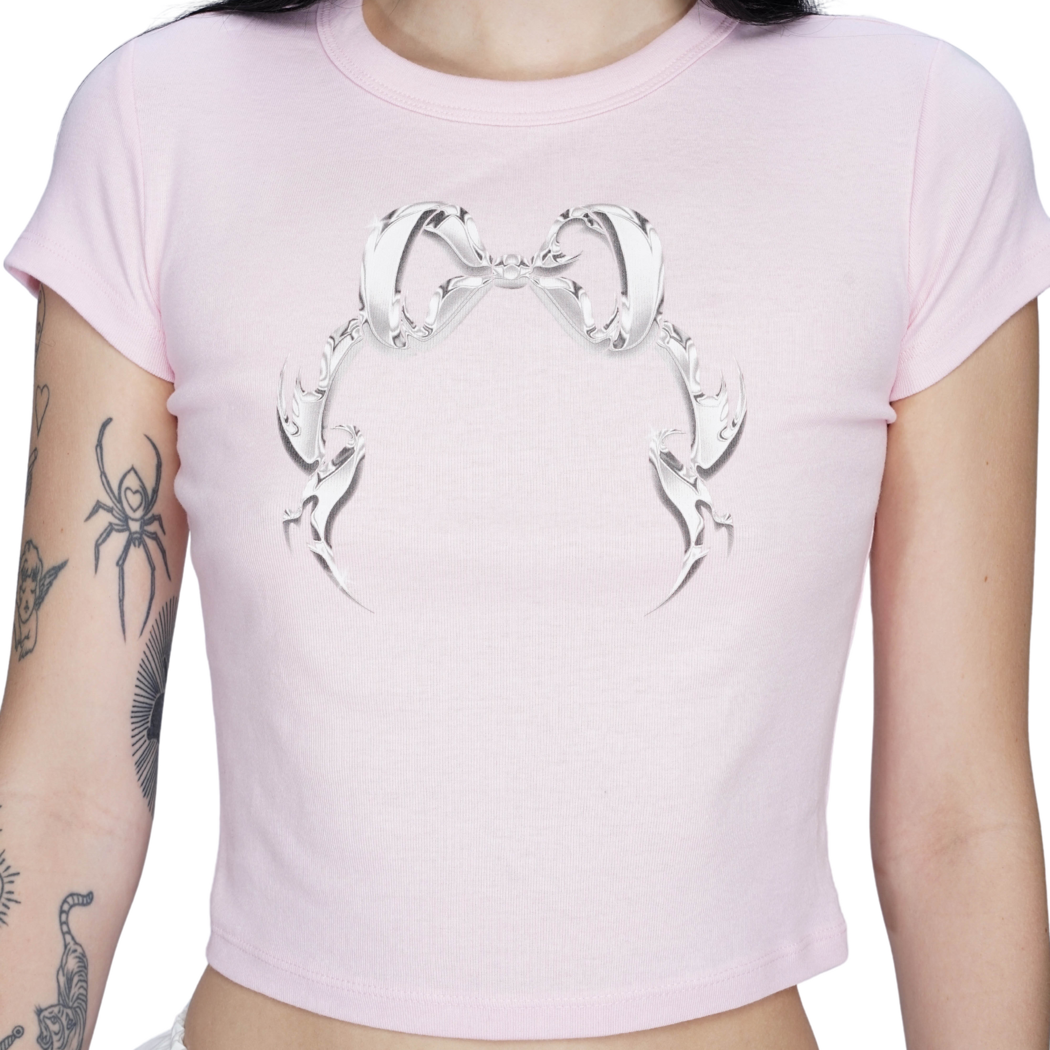 Pink Chrome Baby Bow Tee