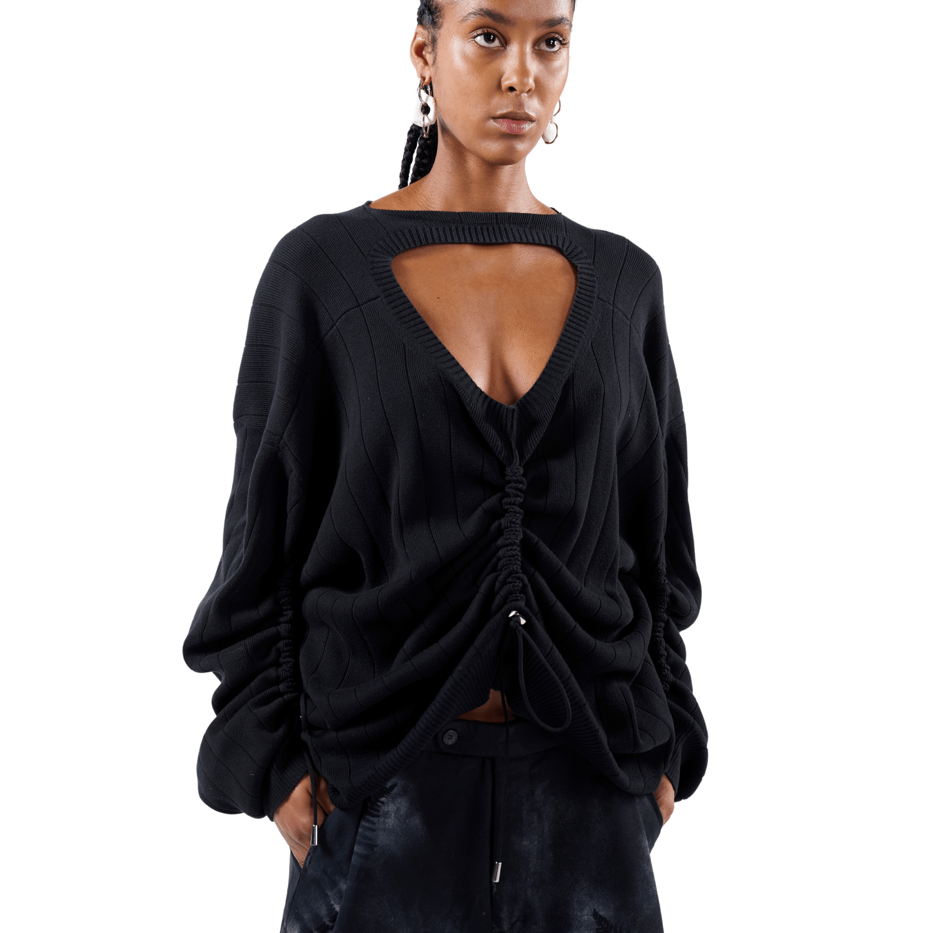 오픈 하트 니트 탑