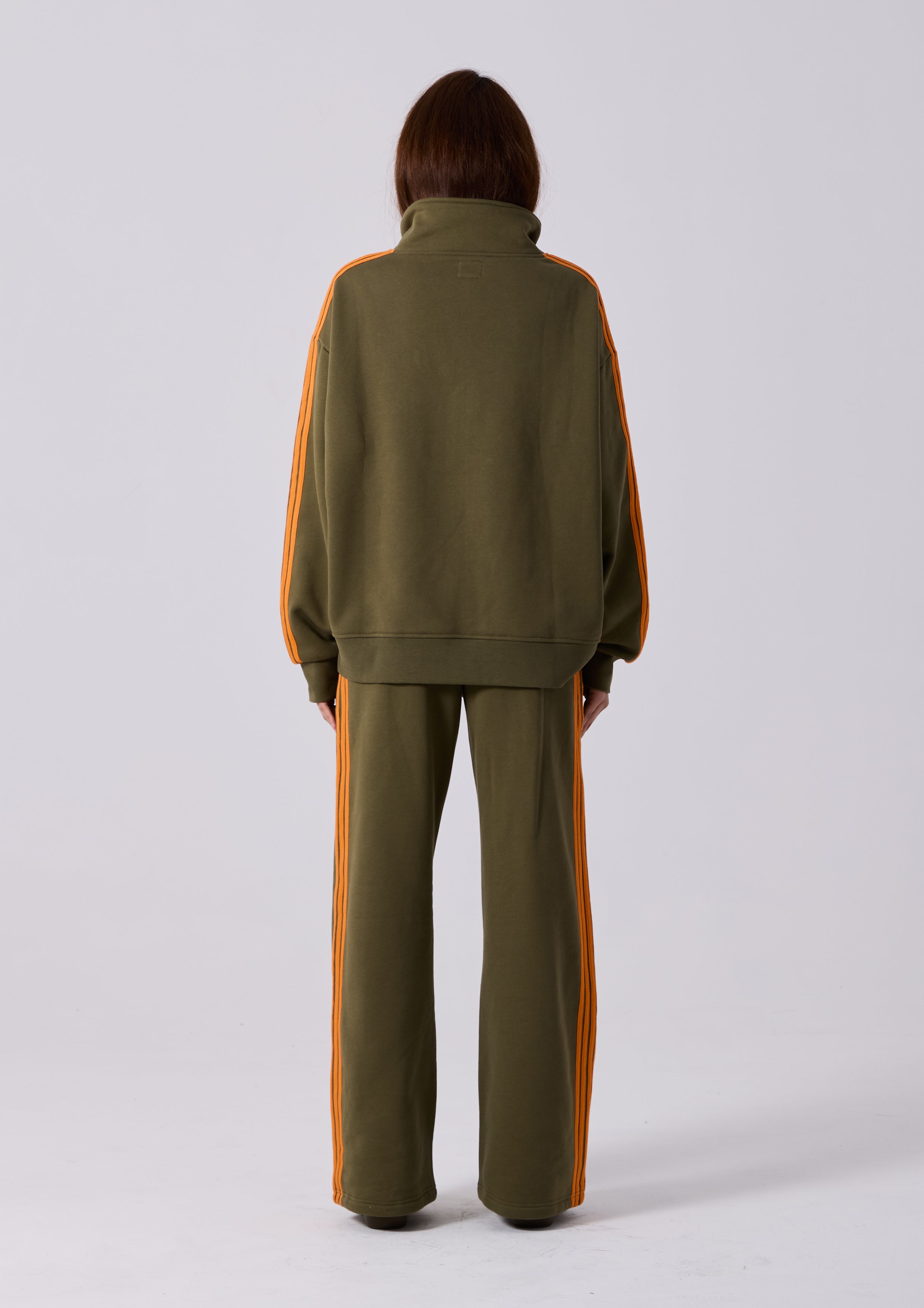 Spears Stripe Zip Jacket in Khaki