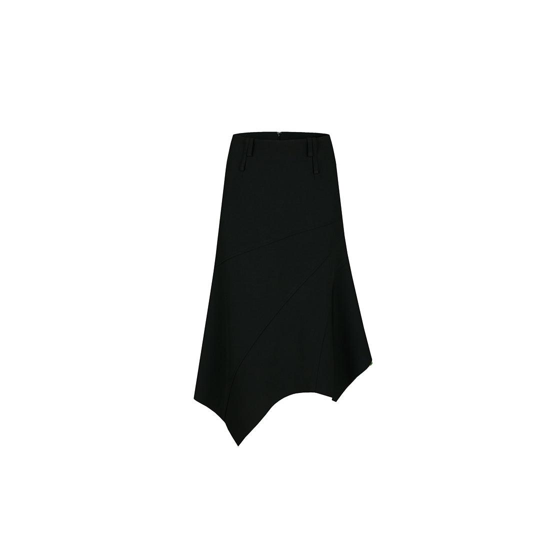 Paneled Gored Skirt in Red Brown