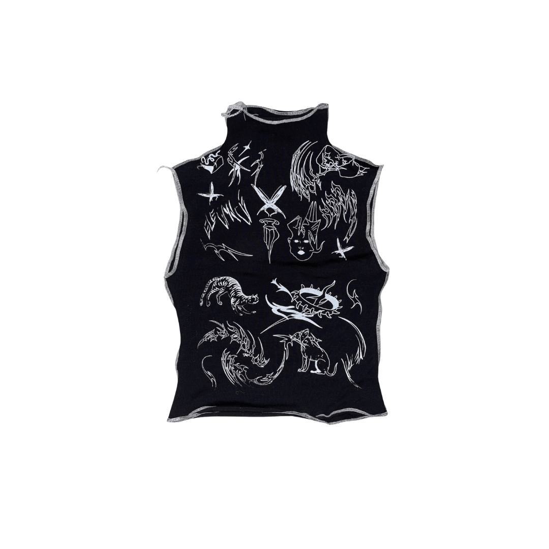 Rollkragenpullover mit geheimnisvollen Tieren