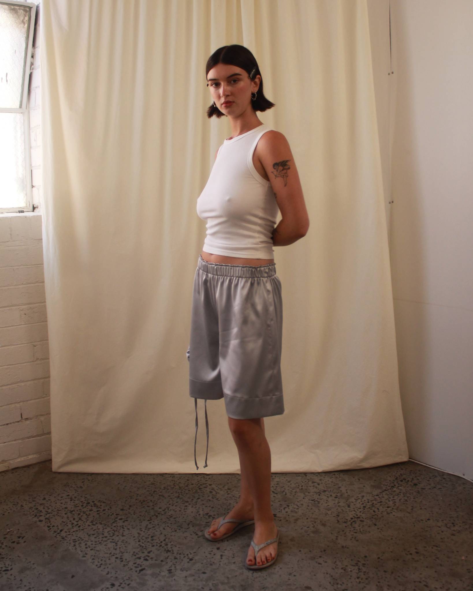 Rosette Satin Shorts