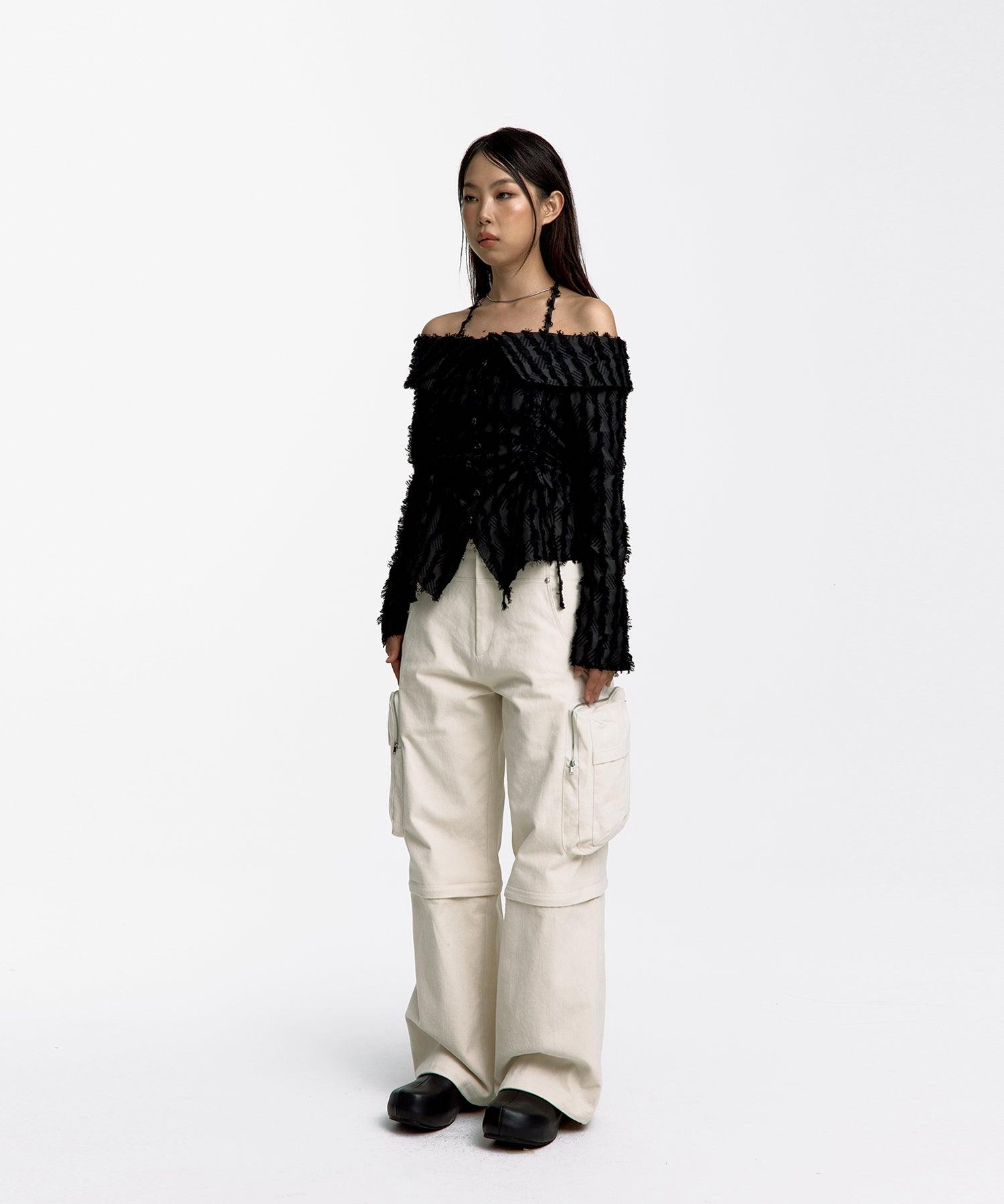Detachable Cargo Pants in Cream