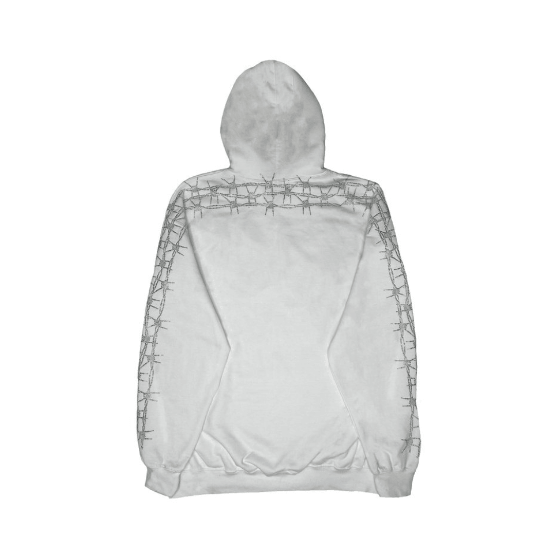 The Barbed Wire Hoodie in Vintage Black with Brass Rhinestones