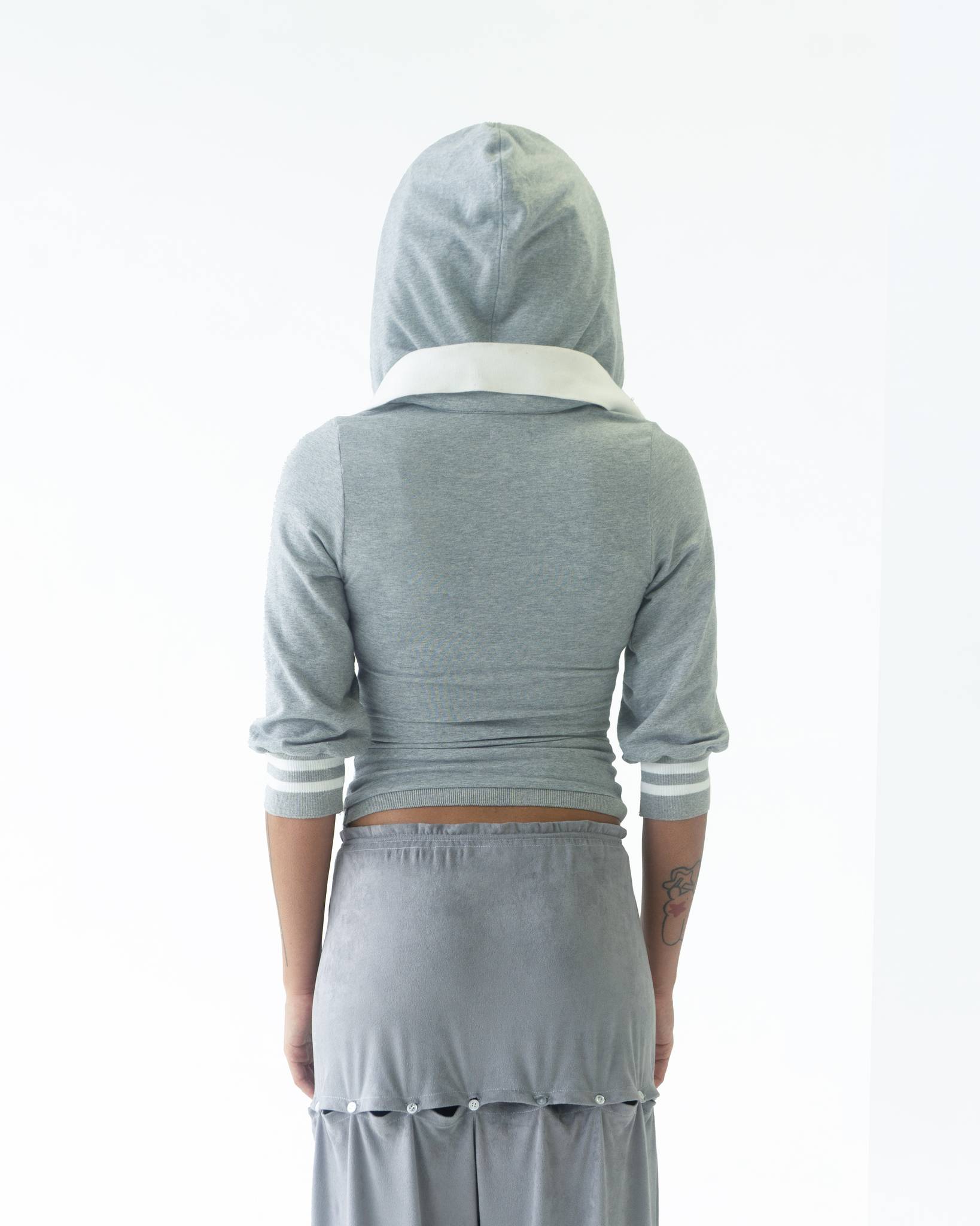 The Siren Polo Hoodie in Gray